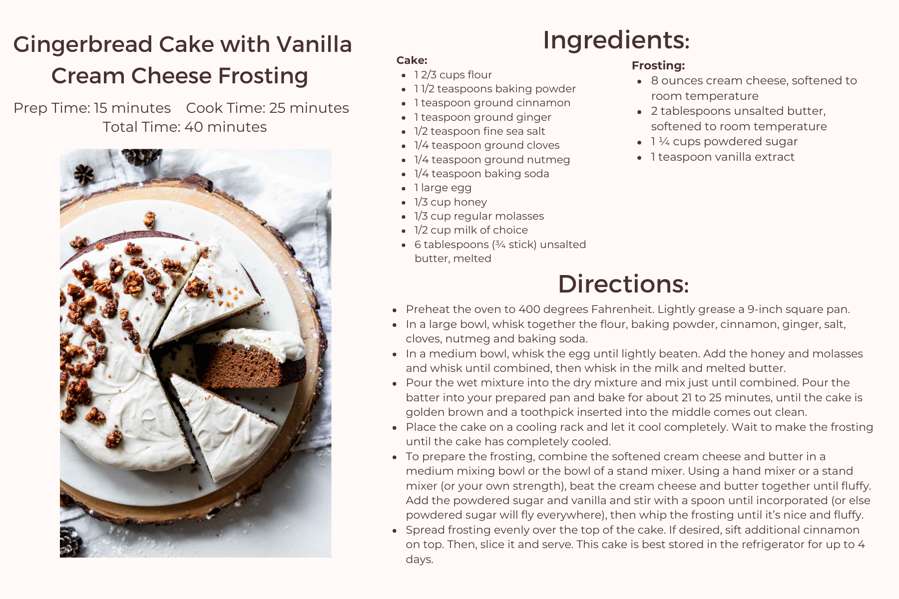 Recipe card (front)