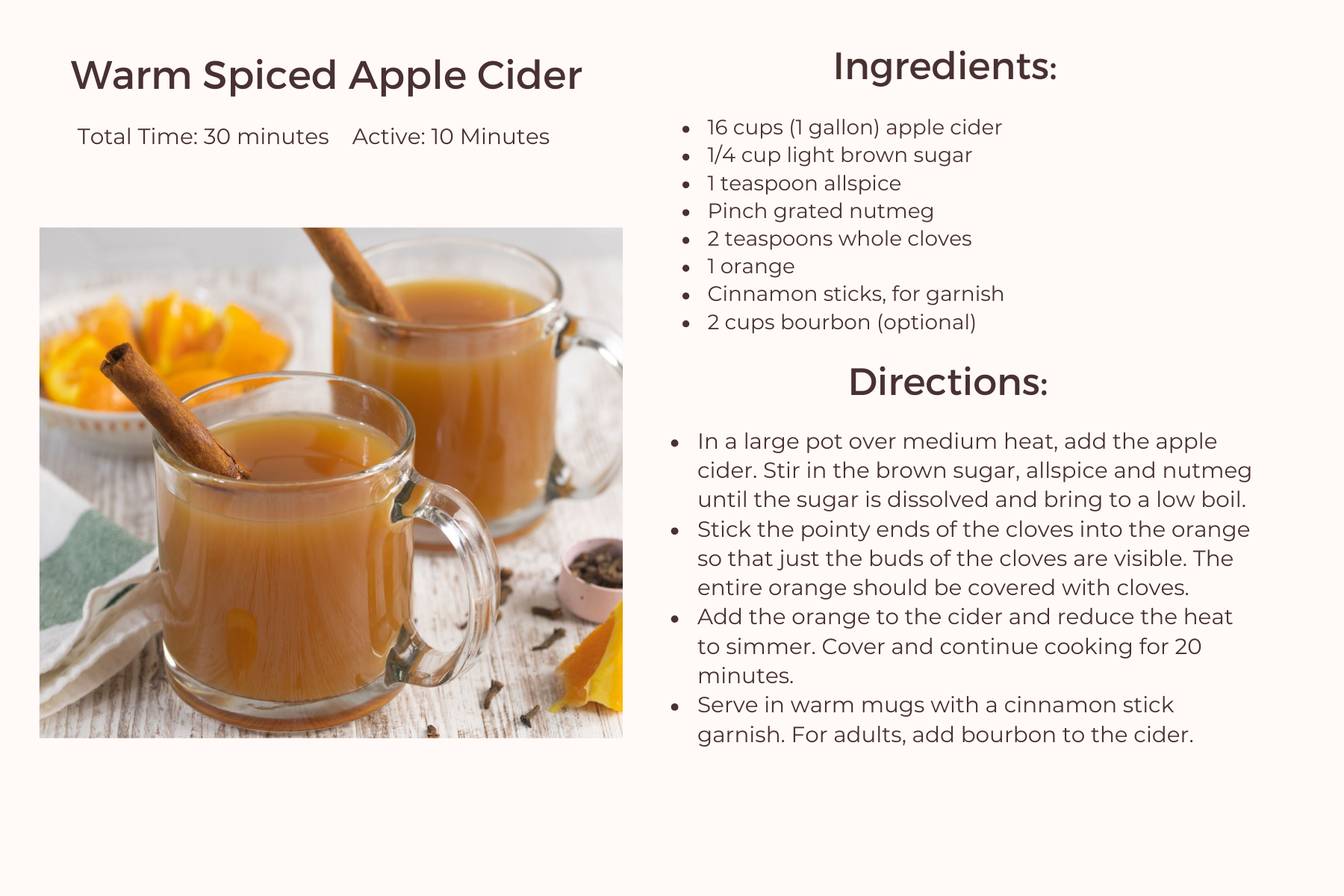Recipe card (front)
