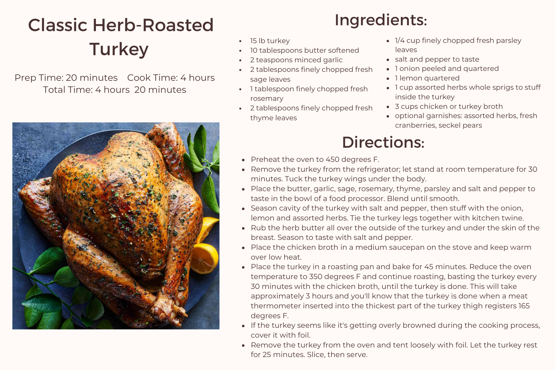 Recipe card front