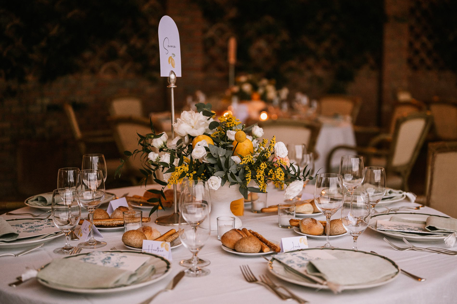 TABLE NAME AND PLACE NAME AT THE WEDDING