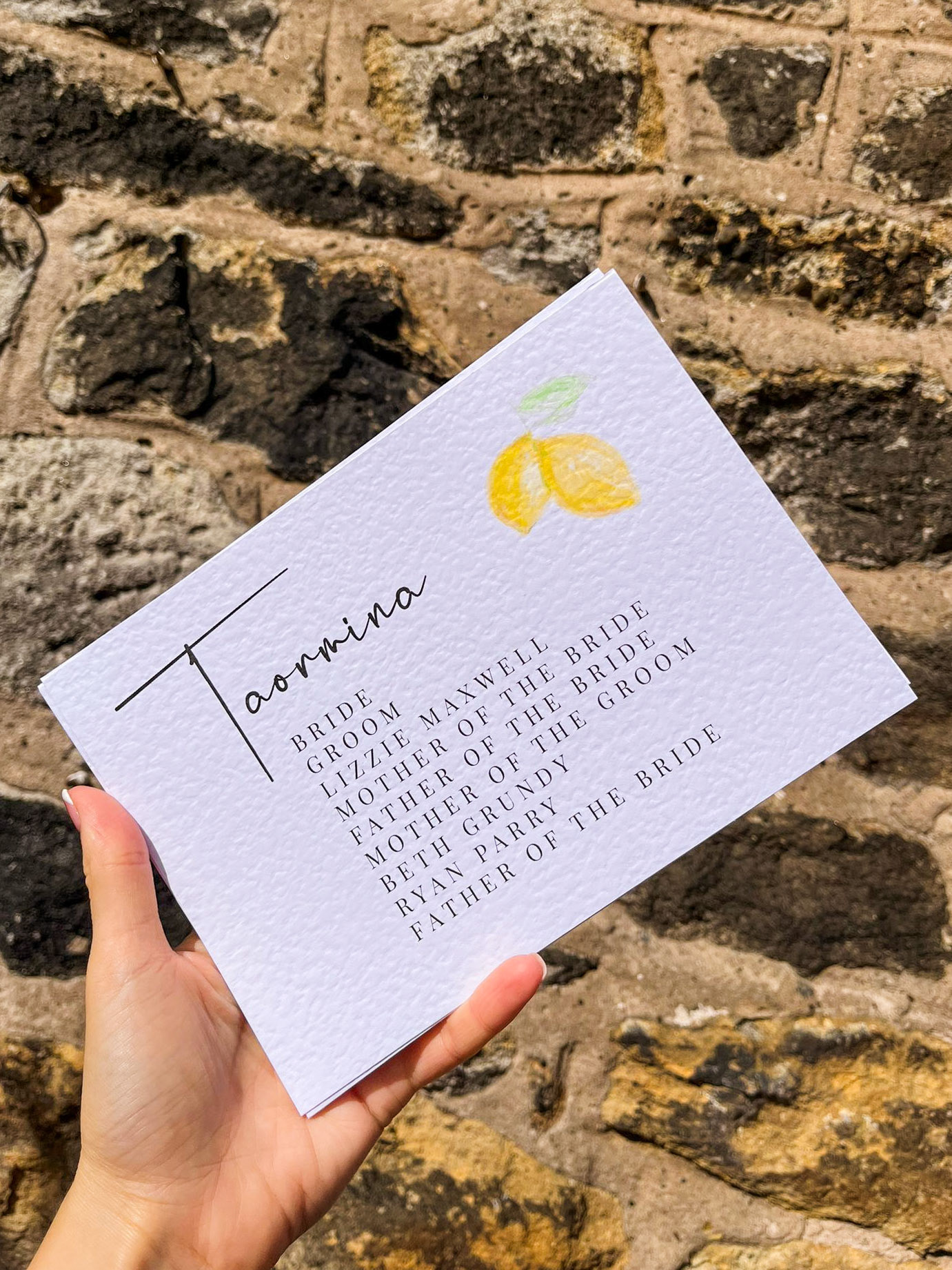 TABLE PLAN INDIVIDUAL CARDS