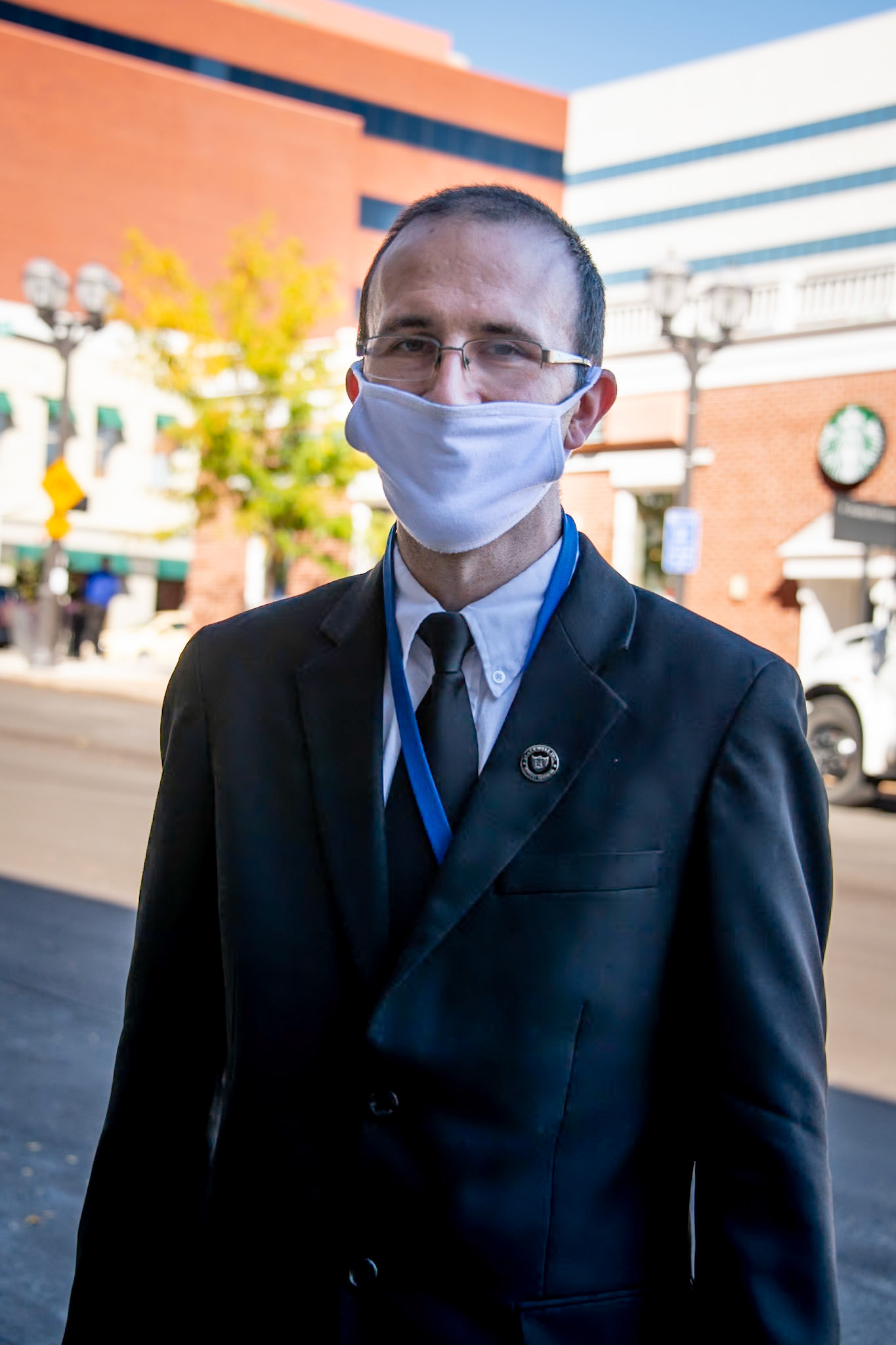 Q: How do you feel about wearing face masks these days?   A: They make me feel a little claustrophobic. That's why you see me pulling on it a lot.  Q: Now that we're supposed to avoid handshakes, have you come up with any new greetings when you meet people?   A: An elbow bump!
