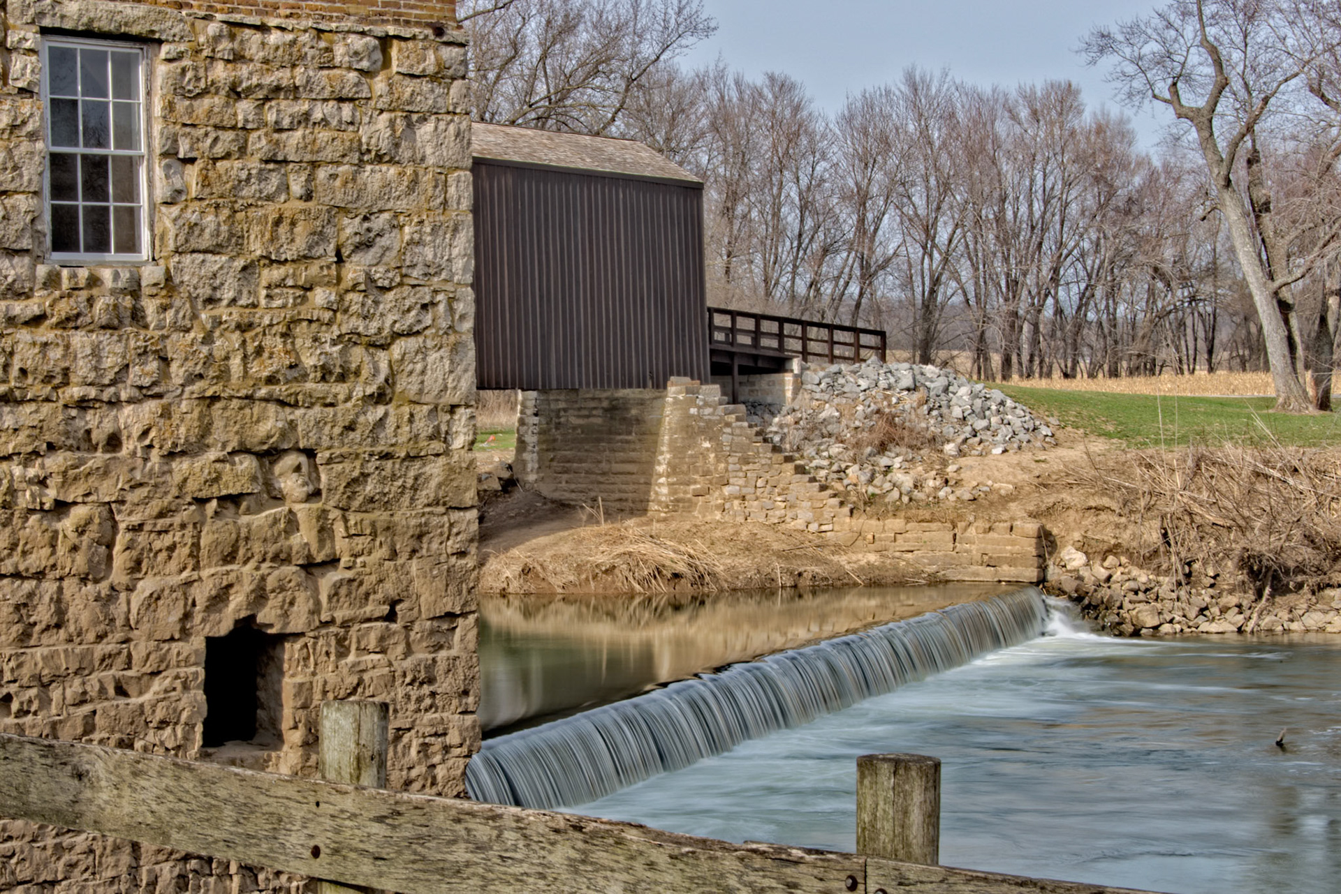 The Burfurdville Covered Bridge is the oldest remaining Covered Bridge in Missouri, located at the Bollinger Mill State Historic Site, in Cape Girardeau County, MO. Construction is of the Howe Truss design and began 1858. It is unclear if construction was completed before or after the Civil War.