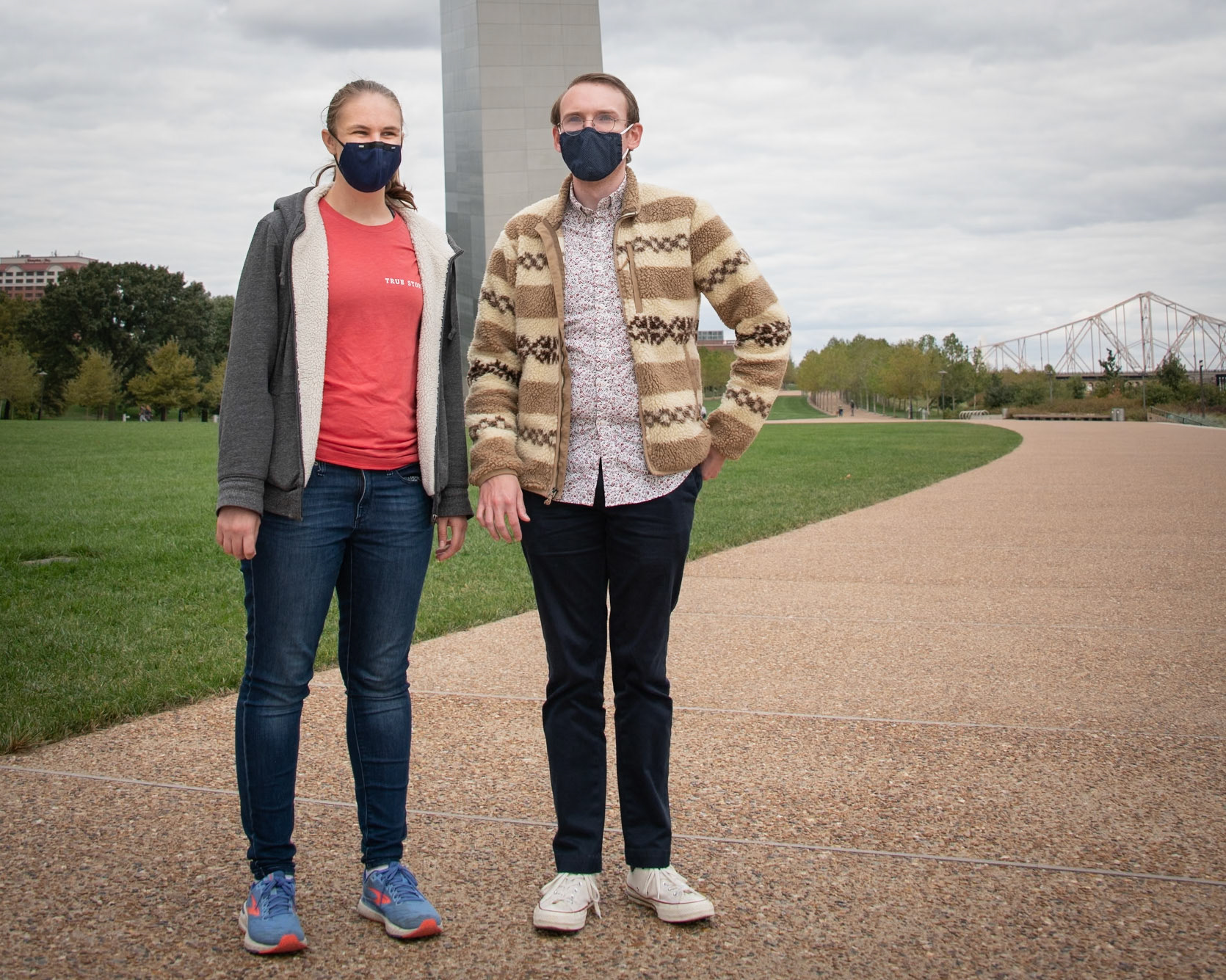 Q: How do you feel about wearing face masks?   A: It's OK. I'm getting used to it... I'm getting used to it too. I actually think of it as a "civic duty".  Q: Do you have any tips for making masks easier to wear?  A: They tend to fog up the glasses. If you can find a mask with one of those nose clips, make sure it fits close to the nose. That helps. Yes, and the ears. It's important to have comfortable straps around the ears.