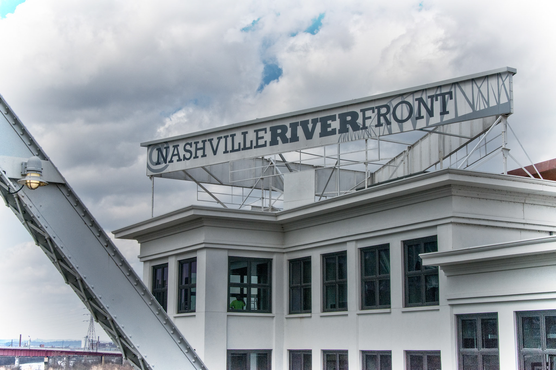 View from the John Seigenthaler Pedestrian Bridge, formerly the Shelby Street Pedestrian Bridge