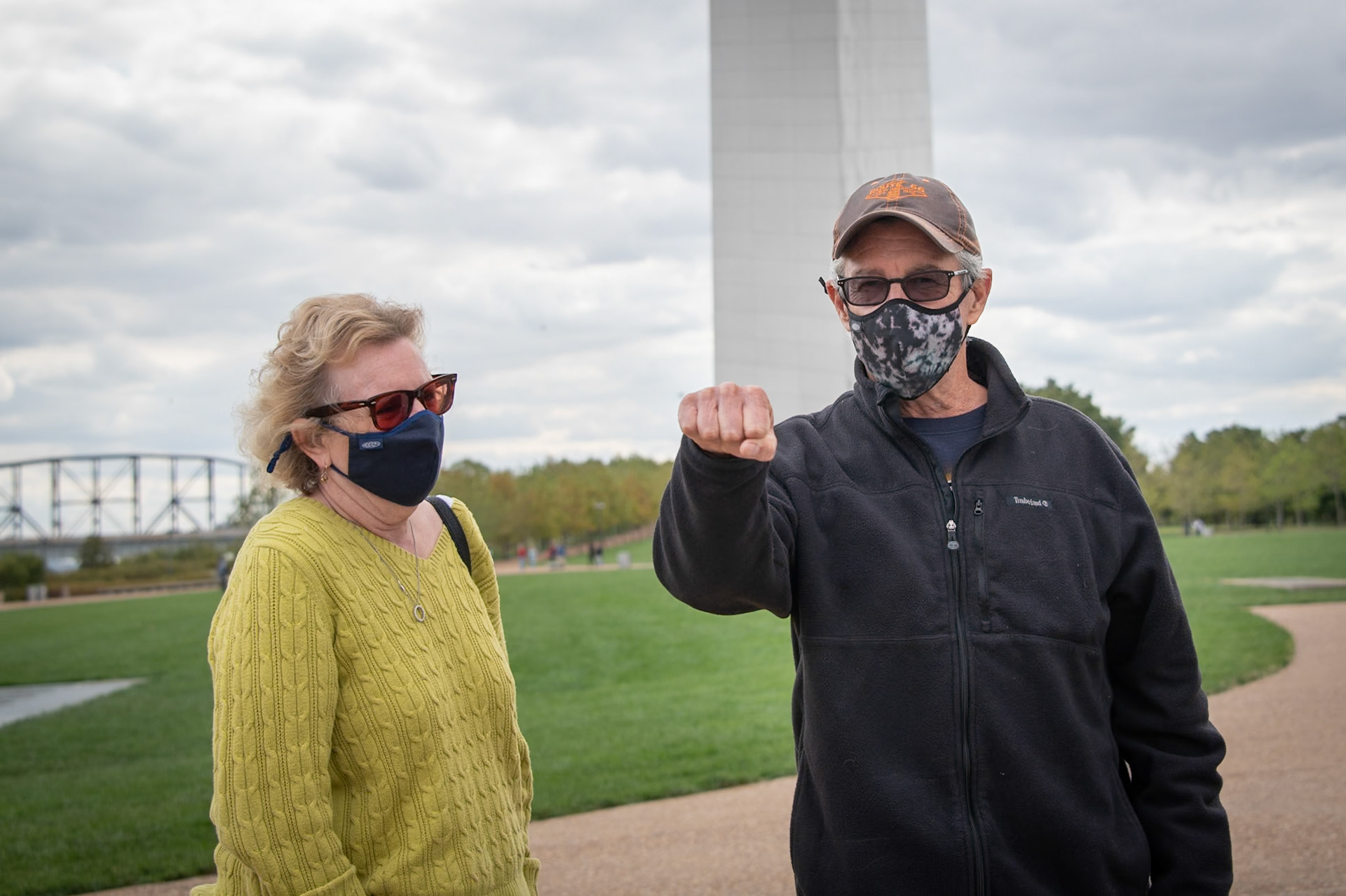 Q: How do you feel about wearing face masks?   A: We're OK with it. It's the thing to do, but they do get hot.   Q: Do you have any advice for making them more comfortable?   A: Find one with a nose guard to keep the glasses from fogging up.   Q: Have you found any new ways to greet people, other than handshakes?   A: Me and the guys... sometimes we fist bump each other.