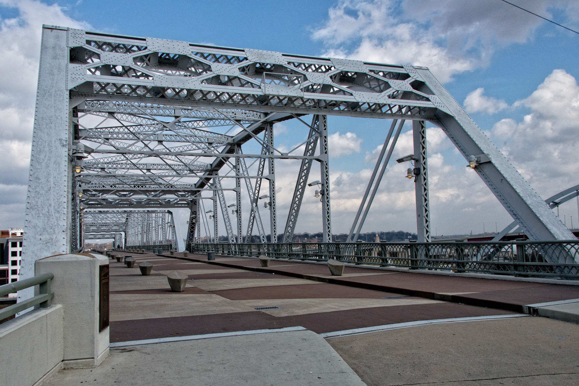 View from the John Seigenthaler Pedestrian Bridge, formerly the Shelby Street Pedestrian Bridge