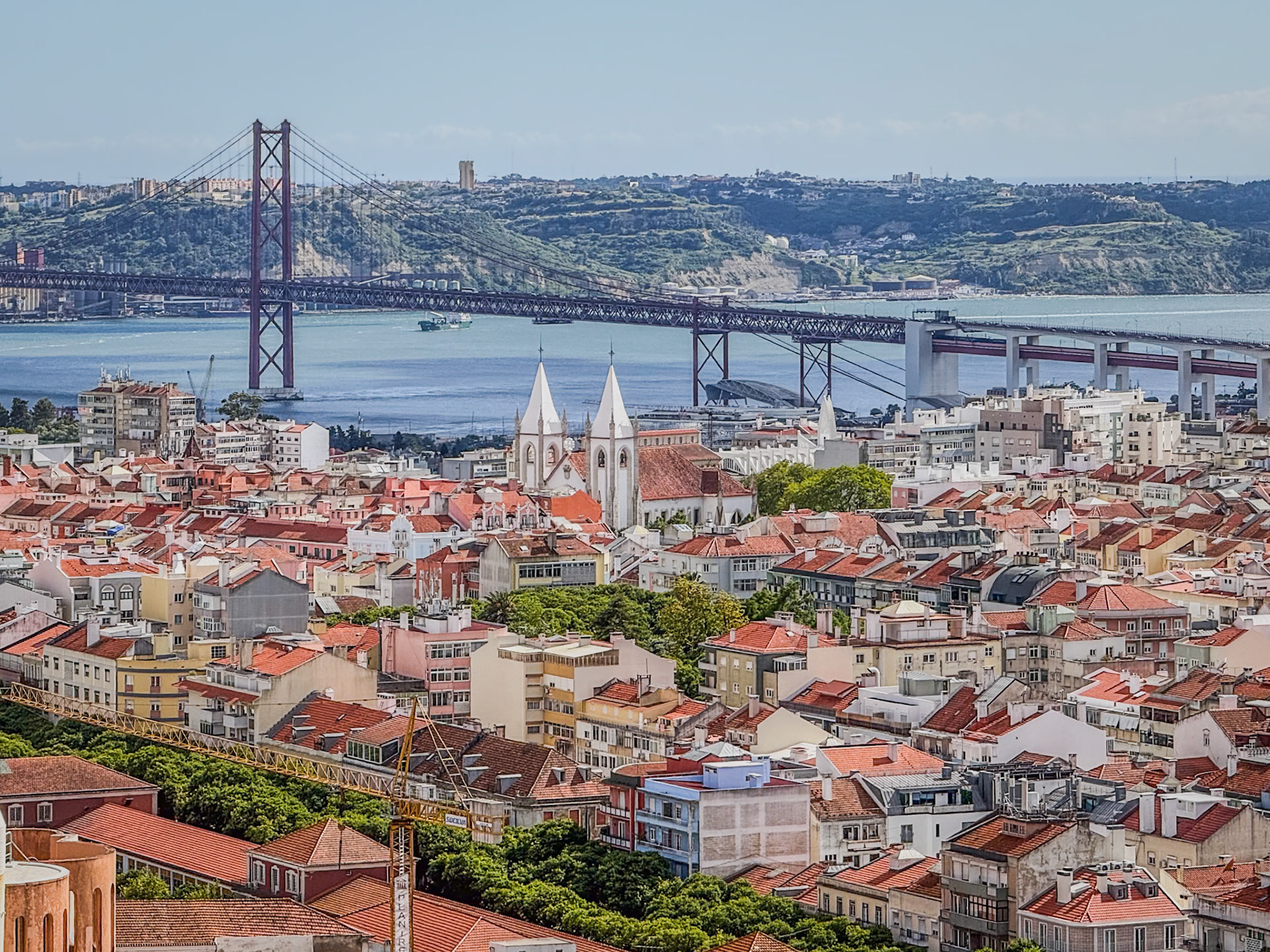 Lisboa City and Tagus River View