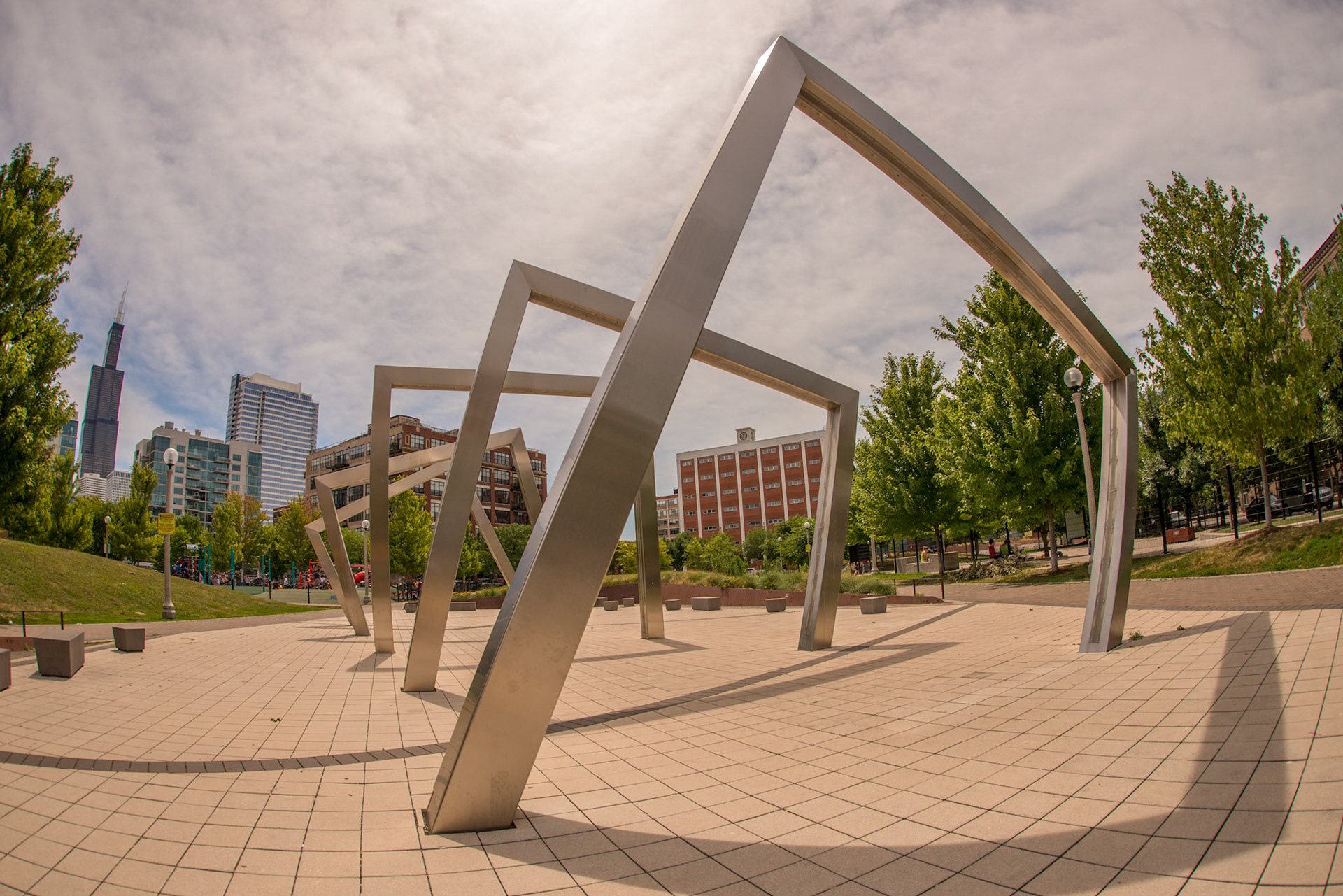 "Turning Squares" sculpture in Mary Bartelme Park; Chicago, IL