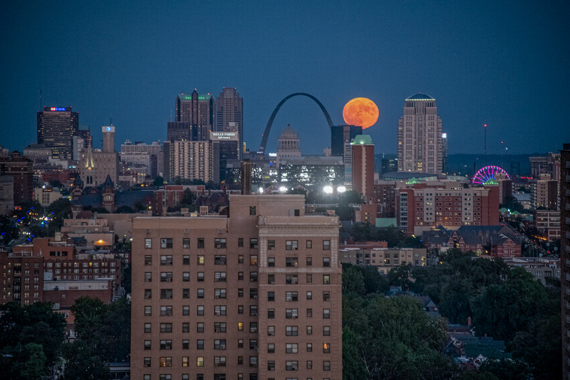 Blue Moon Over the St Louis Skyline #6440