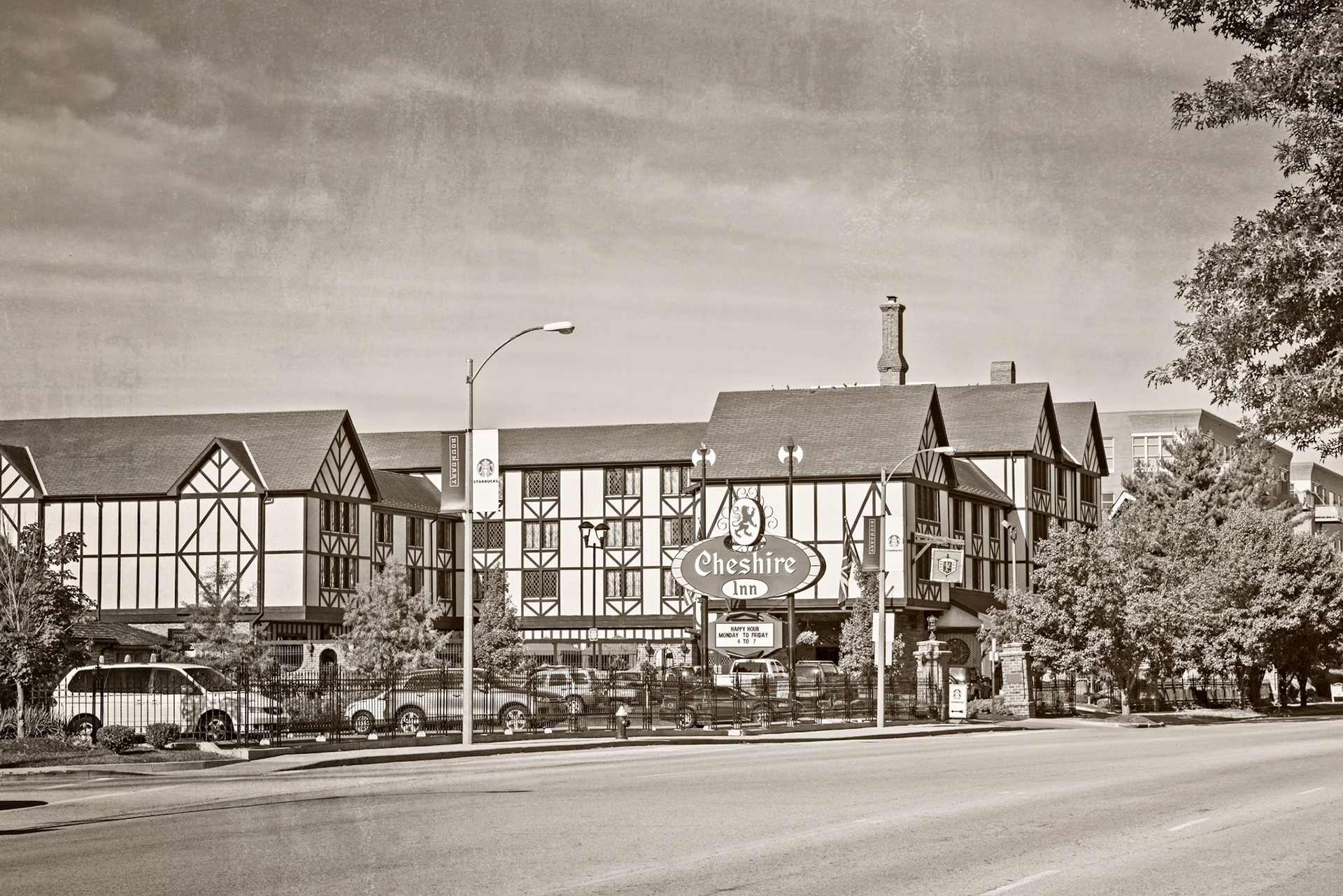 Early Route 66 ran through Forest Park in St. Louis. The southwest corner of the park is at the intersection of Clayton and McCausland, where several iconic St. Louis sites can be found, including the Hi-Pointe Theater, a giant Amoco sign and the historic Cheshire Inn.