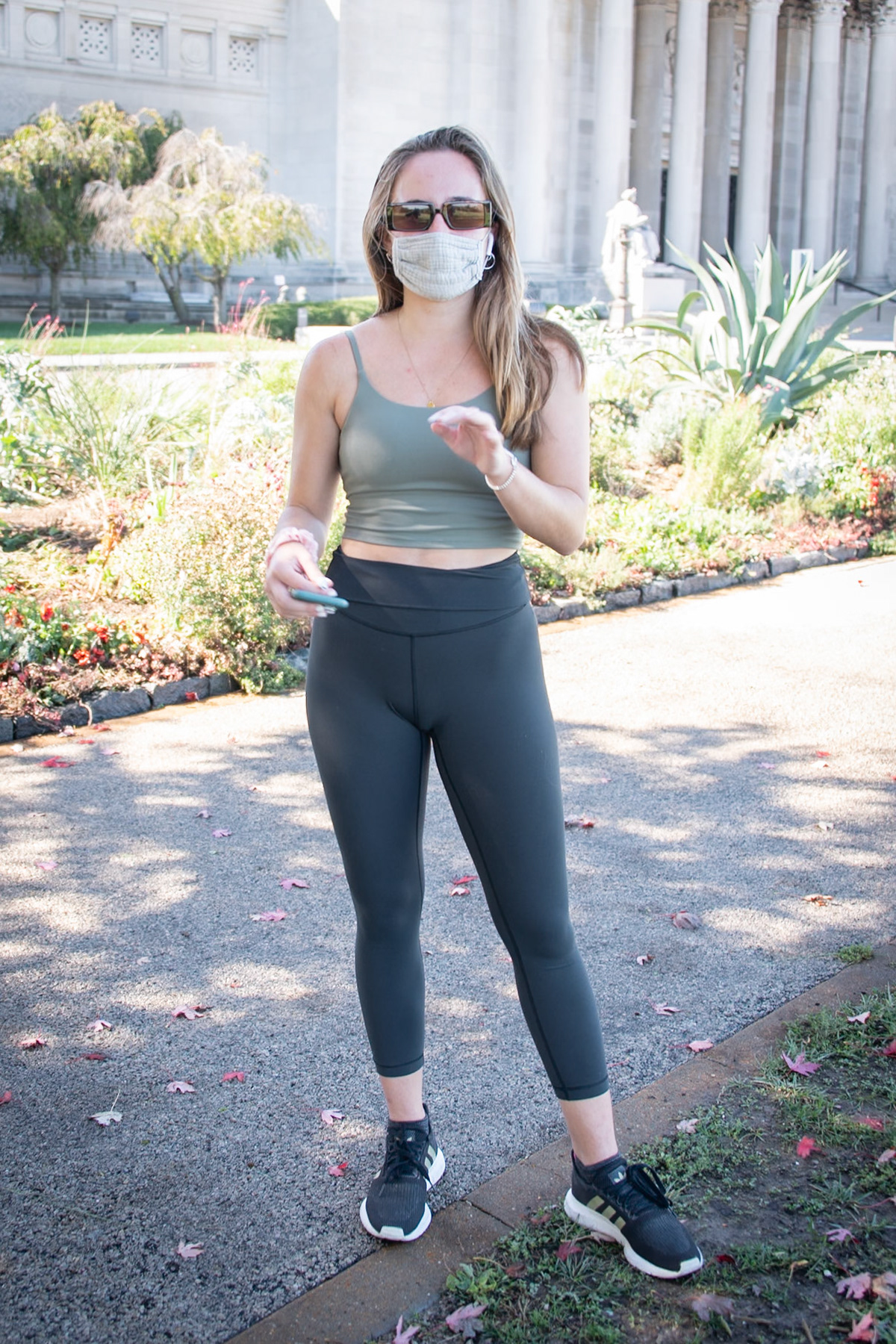 Q: How do you feel about wearing face masks?  A: I'm used to it. I lived in New York City until last March. We wore them everywhere, so it's OK.   Q: How would you compare St. Louis to New York City, in how people are responding?   A: I was nervous about coming to St. Louis initially, but it's been OK. In NYC, we wore masks everywhere and kept them on from the minute we stepped out the door. In apartment buildings, we put them on the second we stepped into the hallway. We wore them inside, outside, everywhere. In St. Louis, people are wearing them, but it's more relaxed.   Q: How do you feel about that? Do you have a preference?   A: Both work. I probably prefer the more strict approach, but I'm not concerned in St. Louis.