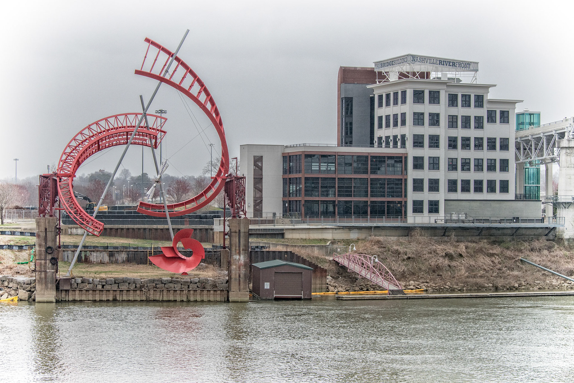 View from the John Seigenthaler Pedestrian Bridge, formerly the Shelby Street Pedestrian Bridge