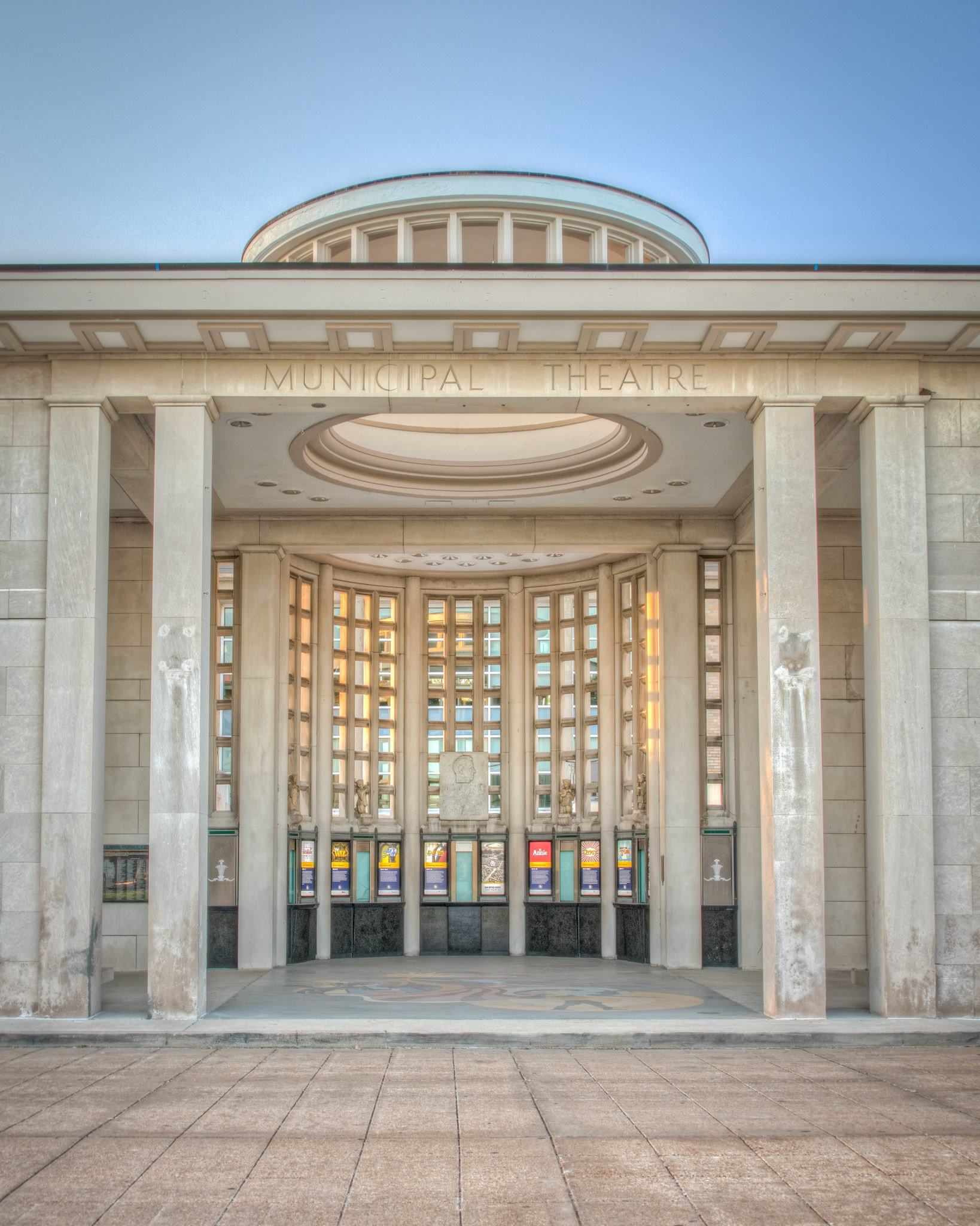 The St Louis Municipal Opera Theatre (The Muny) is an outdoor amphitheater located in Forest Park. The Muny hosts performances from mid-June to mid-August, annually.