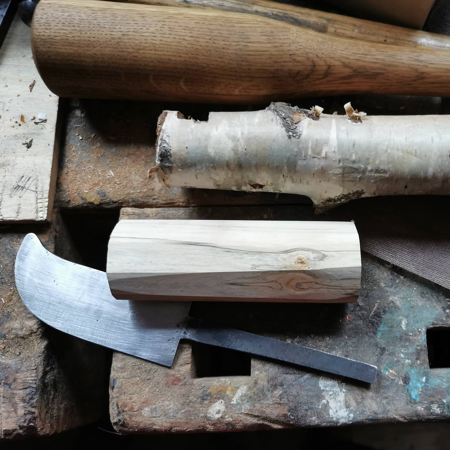 Waldmesser mit Birkenholzgriff