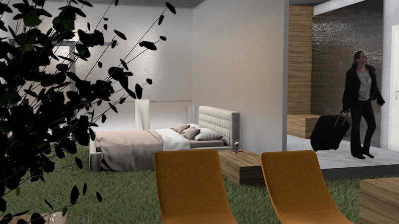 Entwurf Hotelzimmer ArchiCAD- ausgewählter Entwurf BDIA