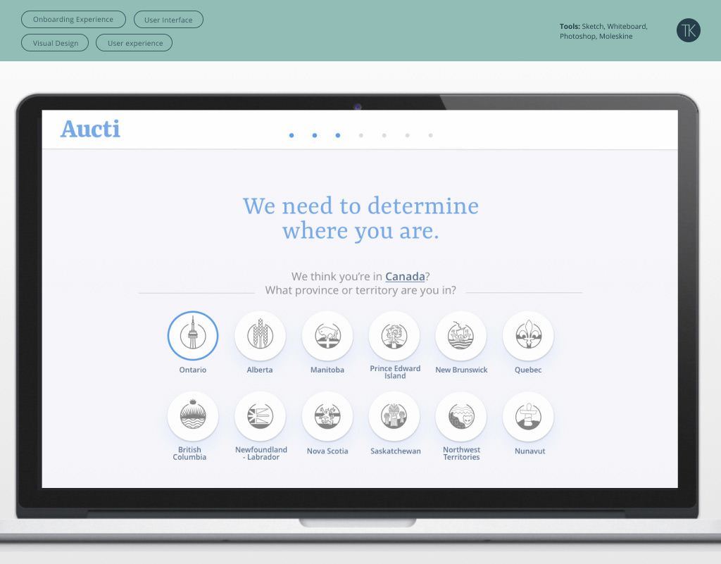 Onboarding screens - Aucti