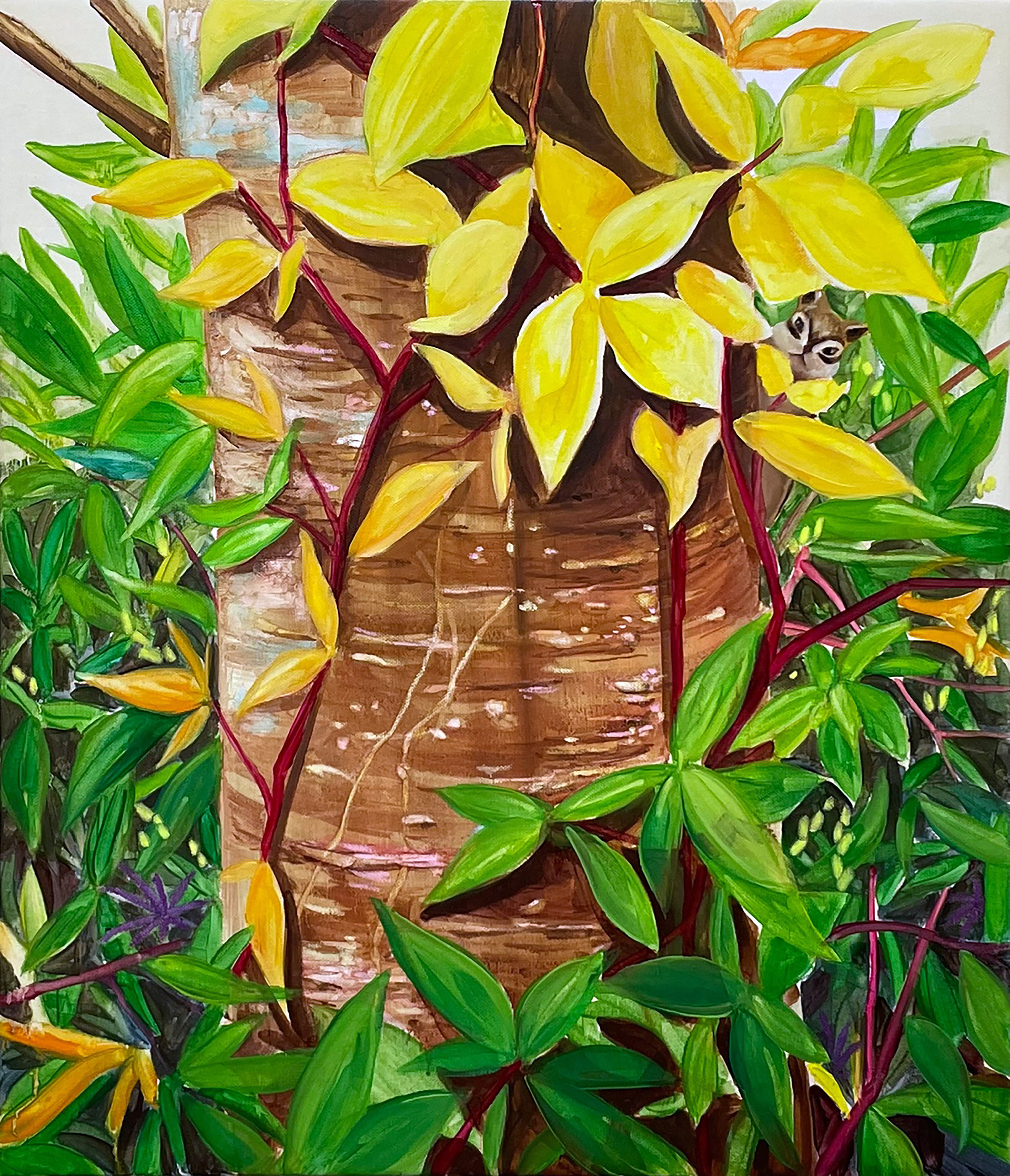 피카부, Acrylic and oil on canvas, 53.0x45.5cm, 2022