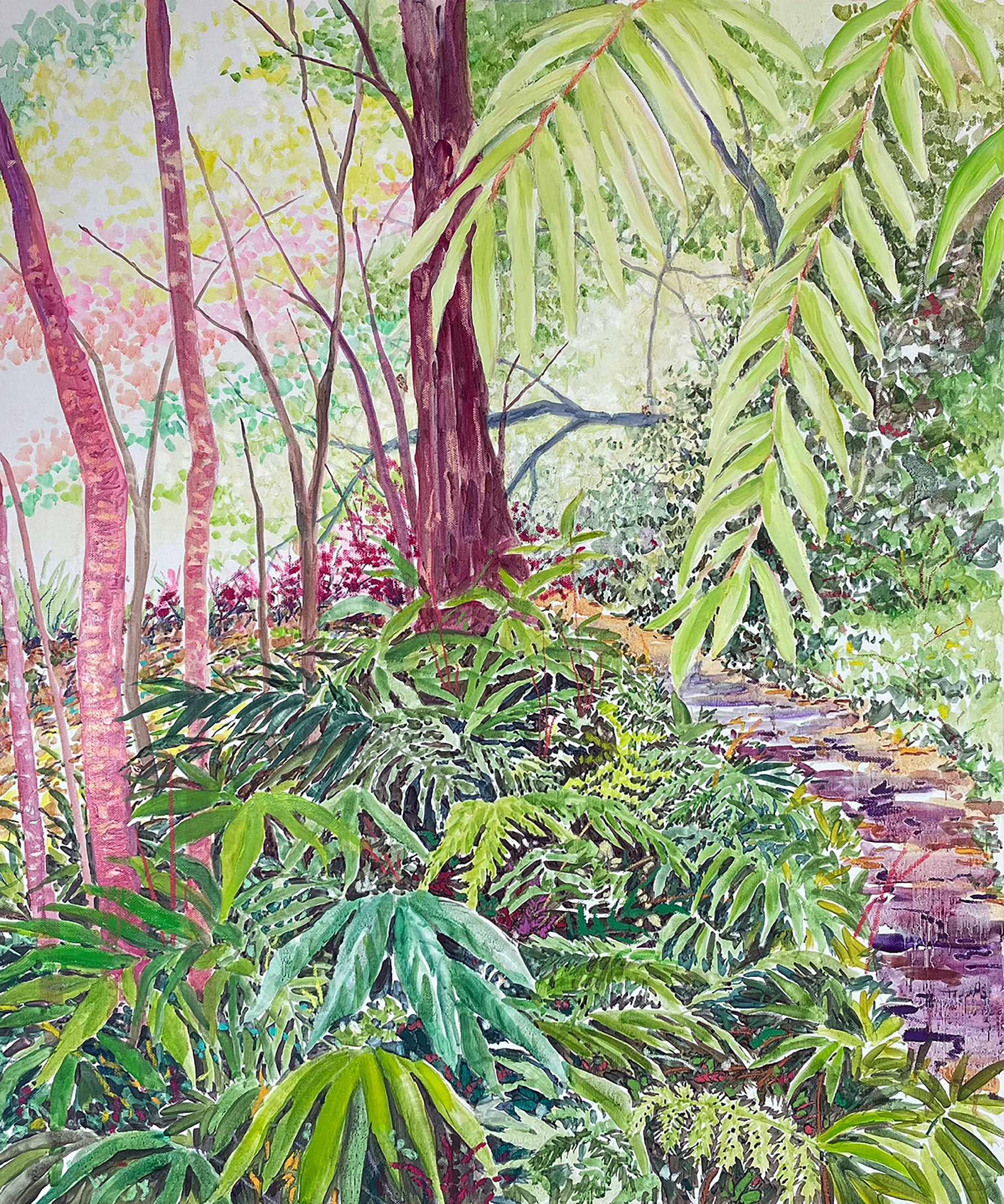 햇살과 나뭇잎 사이, Oil on canvas, 72.7x60.6cm, 2023