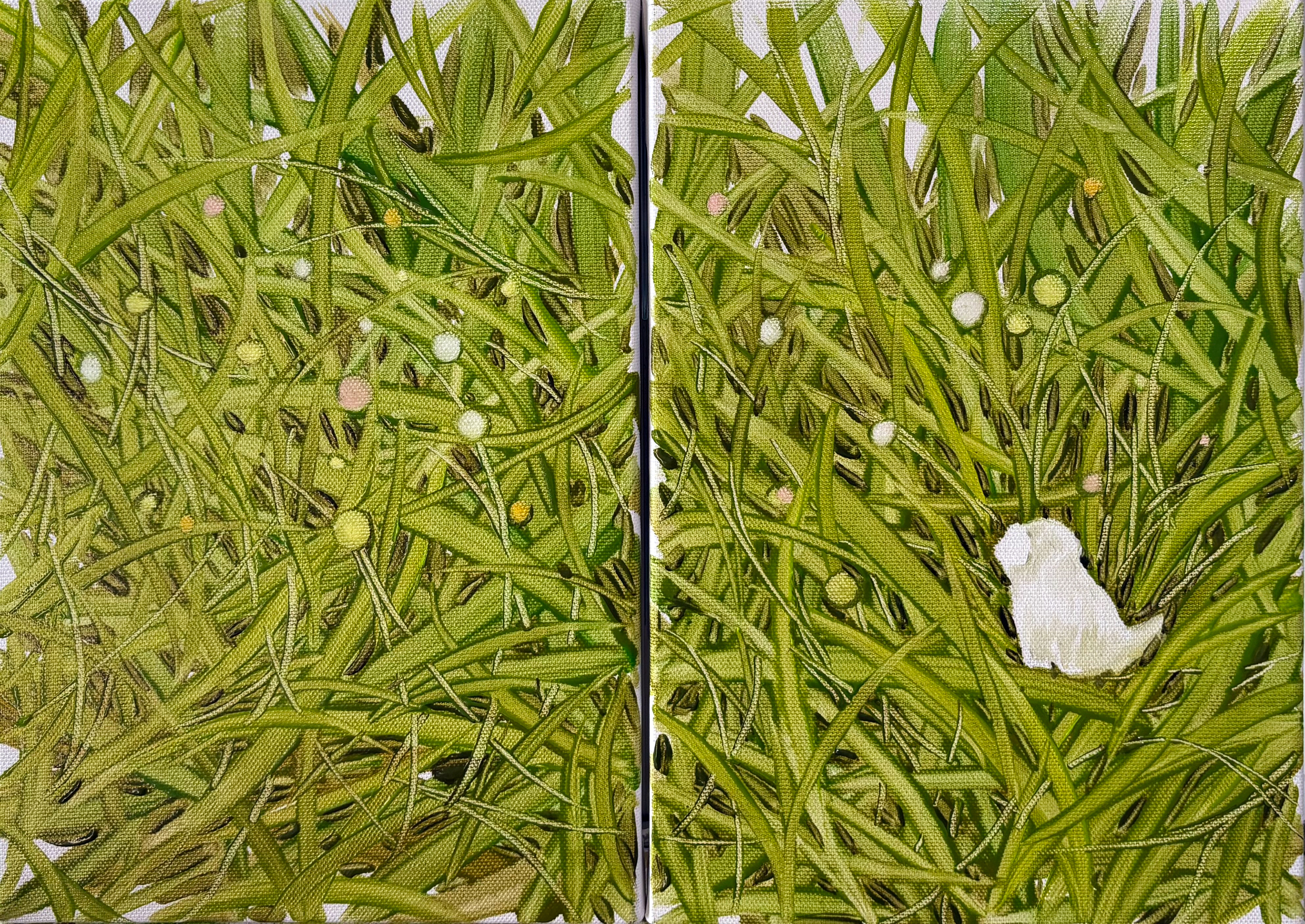 휴식, Oil and oil pastel on canvas, 33.4x24.2cm 2개, 2025