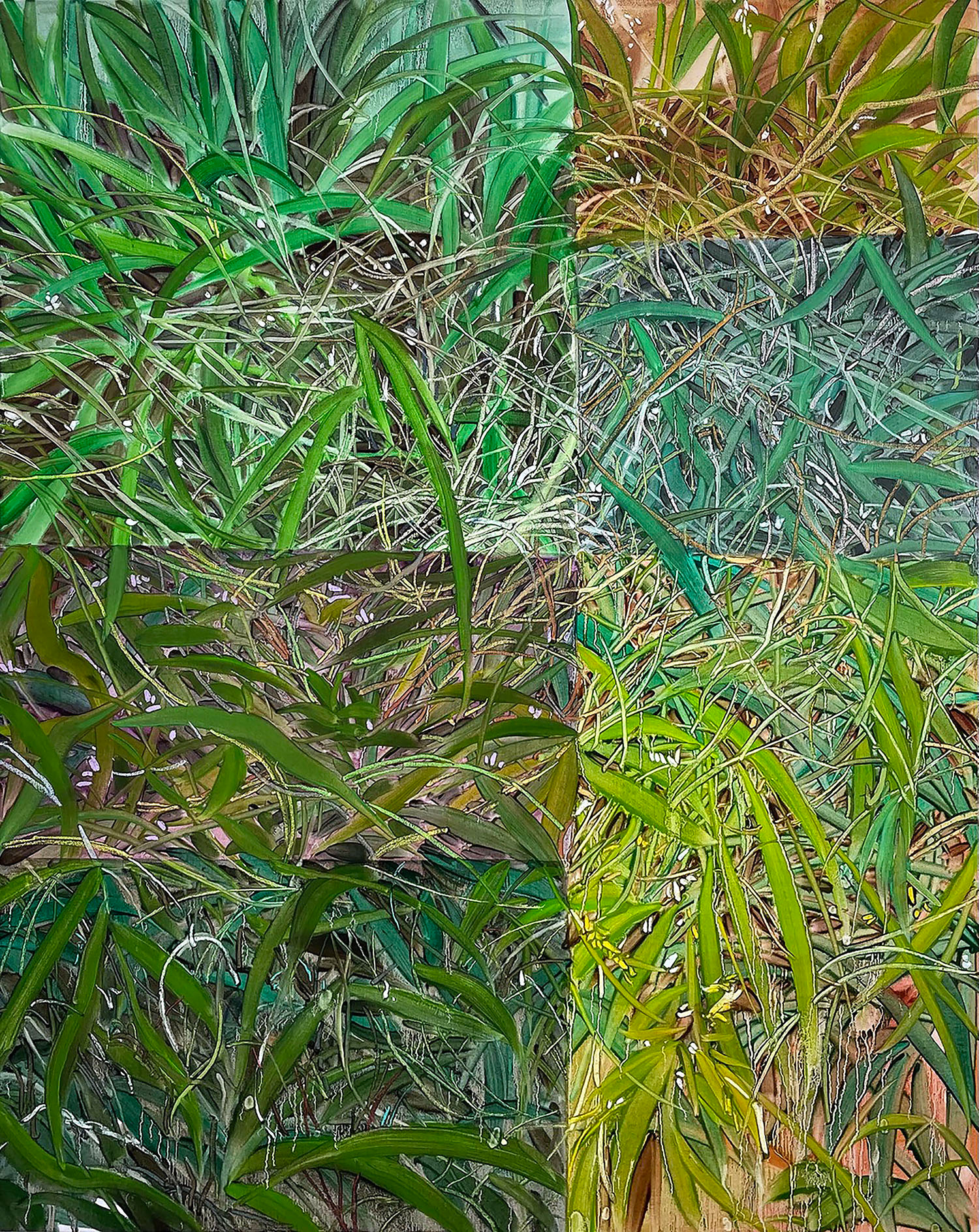 풀그늘 2, Oil and oil pastel on canvas, 100x80.3cm, 2023