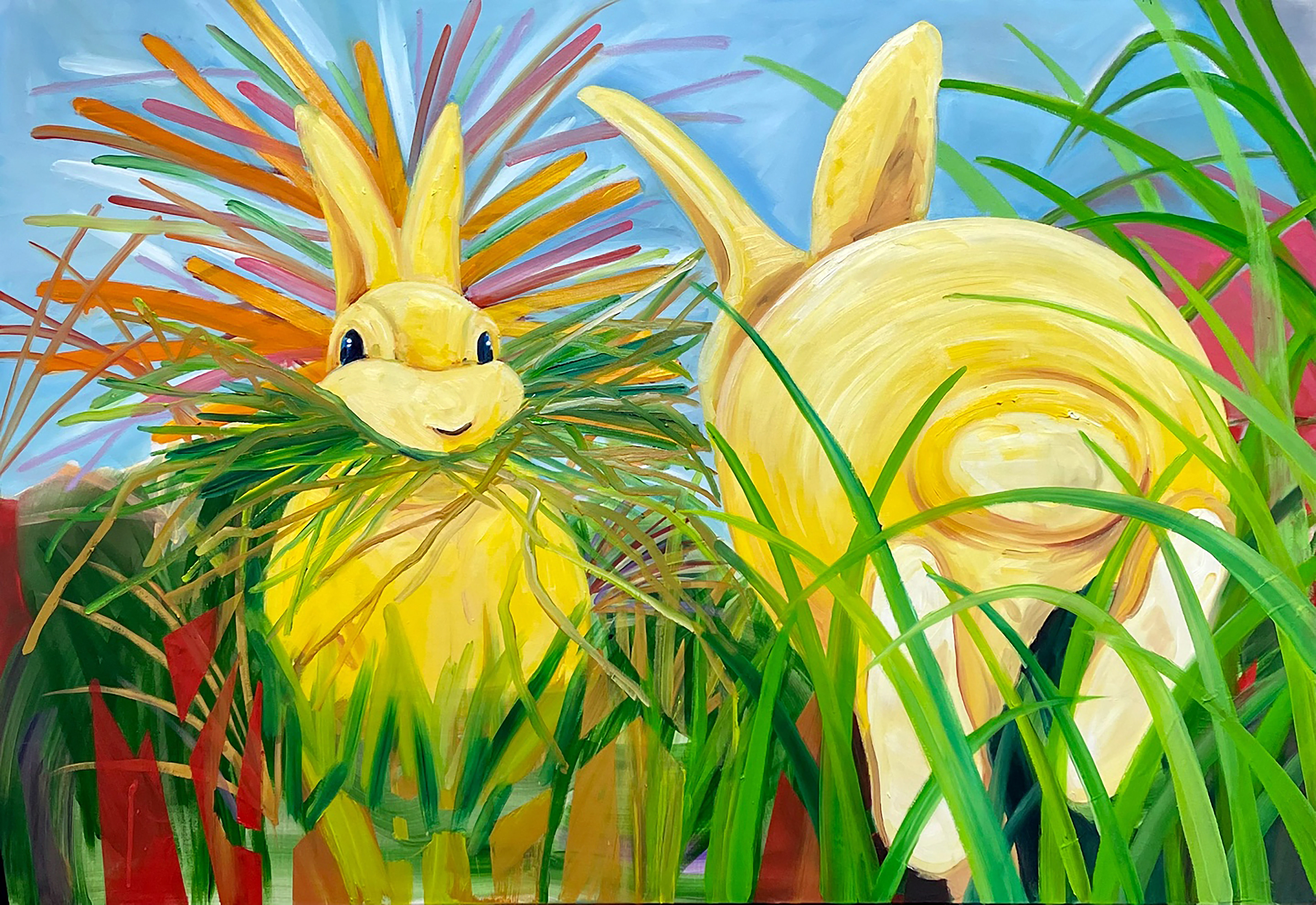Lunch time, acrylic and oil on canvas, 80.3x116.8cm, 2022