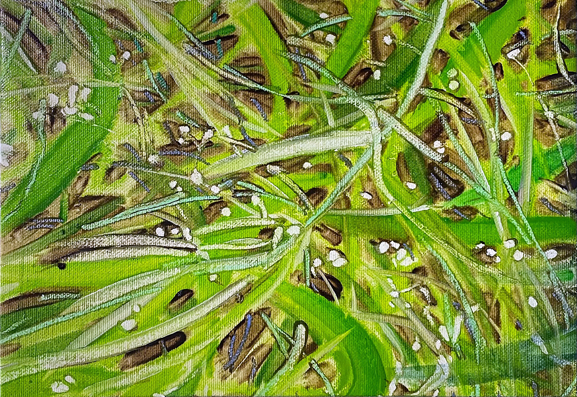 이른 아침, Oil and oil pastel on canvas, 17.9x25.8cm, 2024