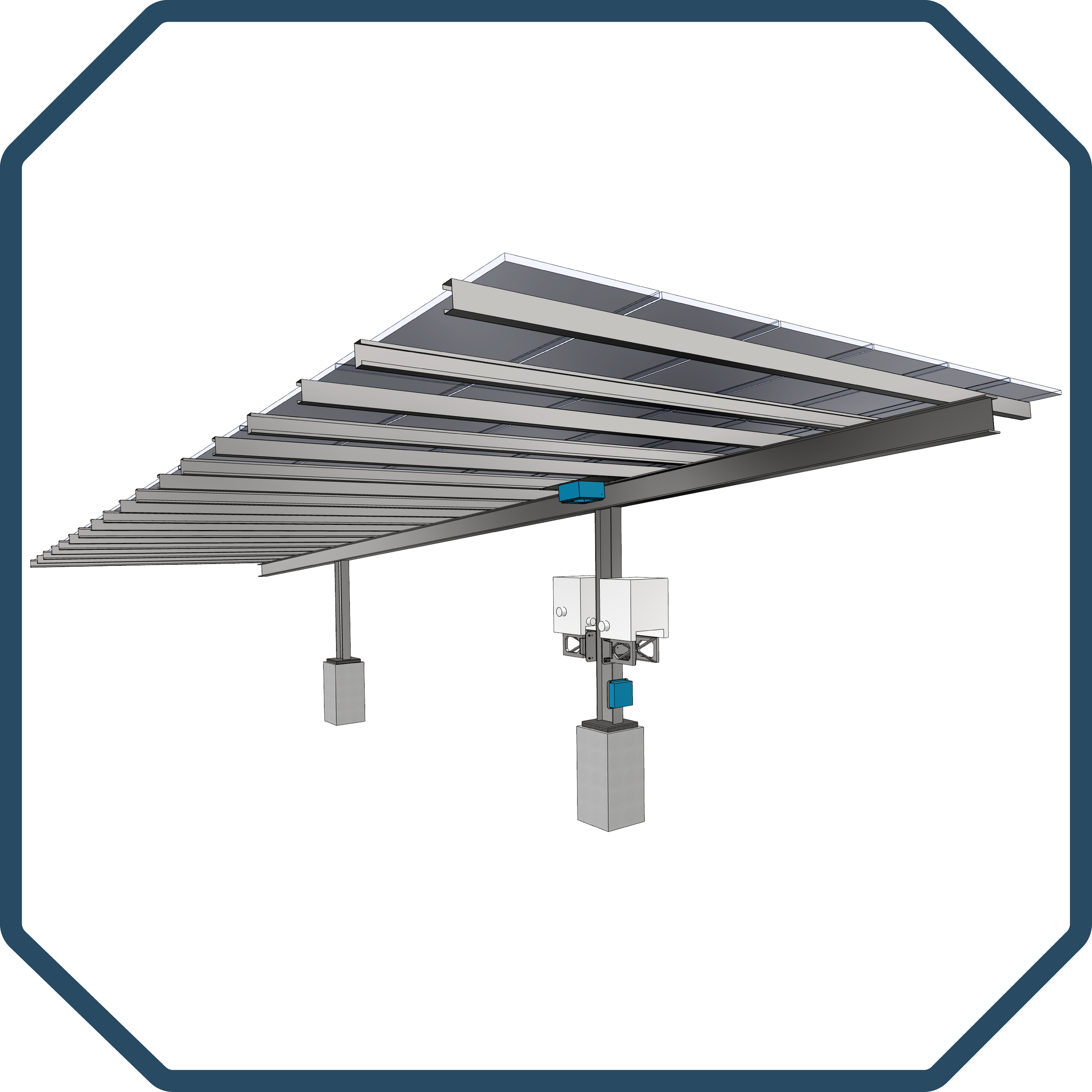 CARPORT INVERTER INSTALL SOLID MODEL