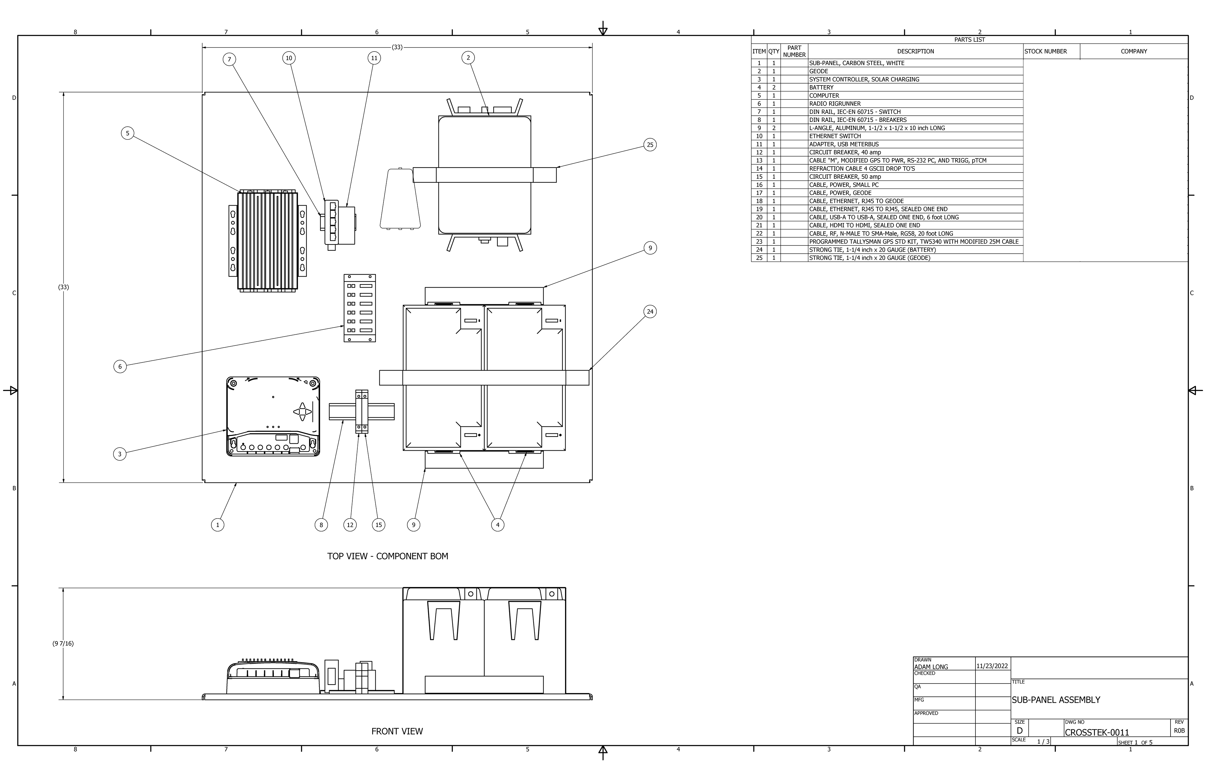 SUB-PANEL ASSEMBLY