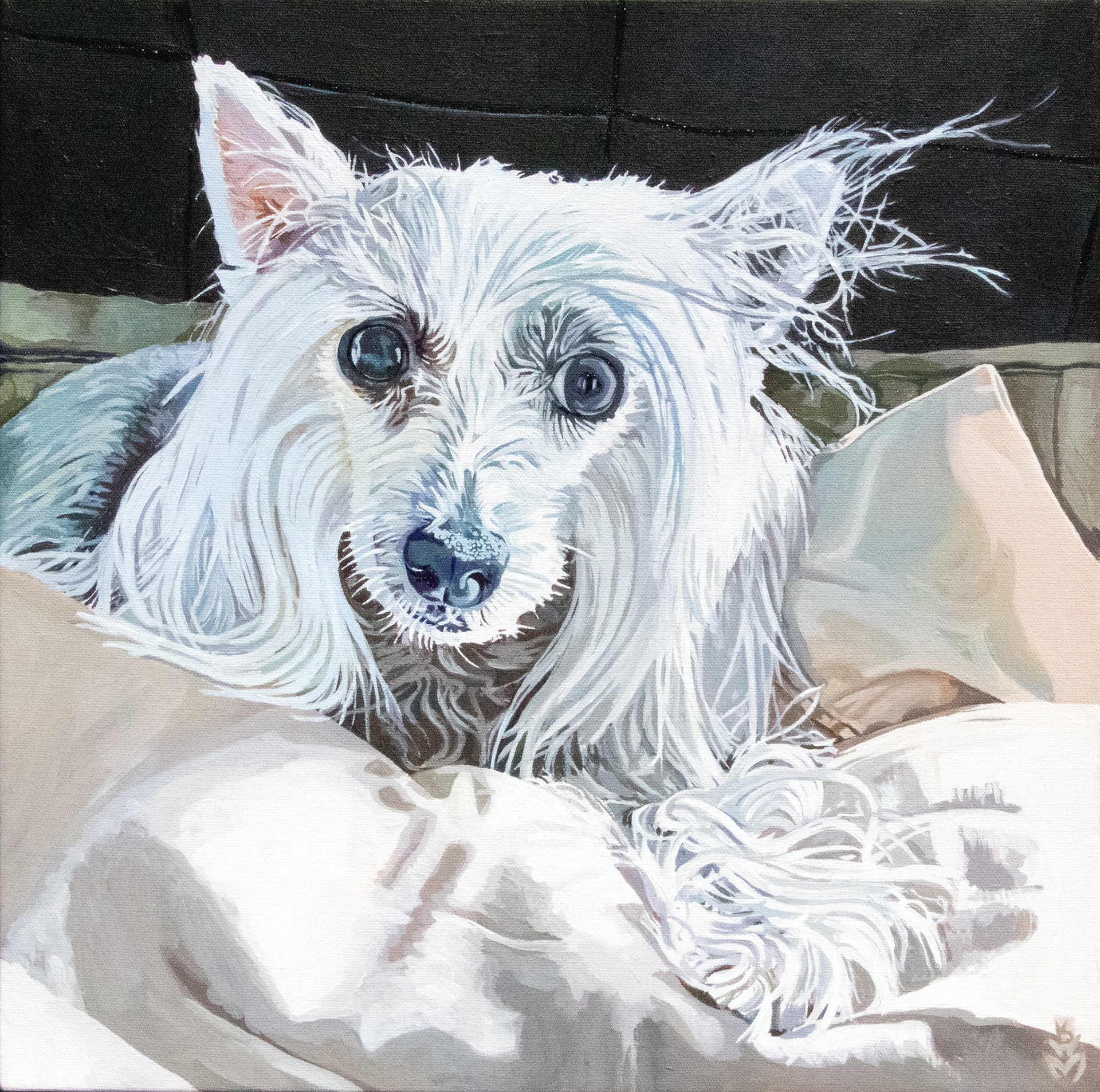 Ali, 2025 Acrylic on canvas 16x16x.75"