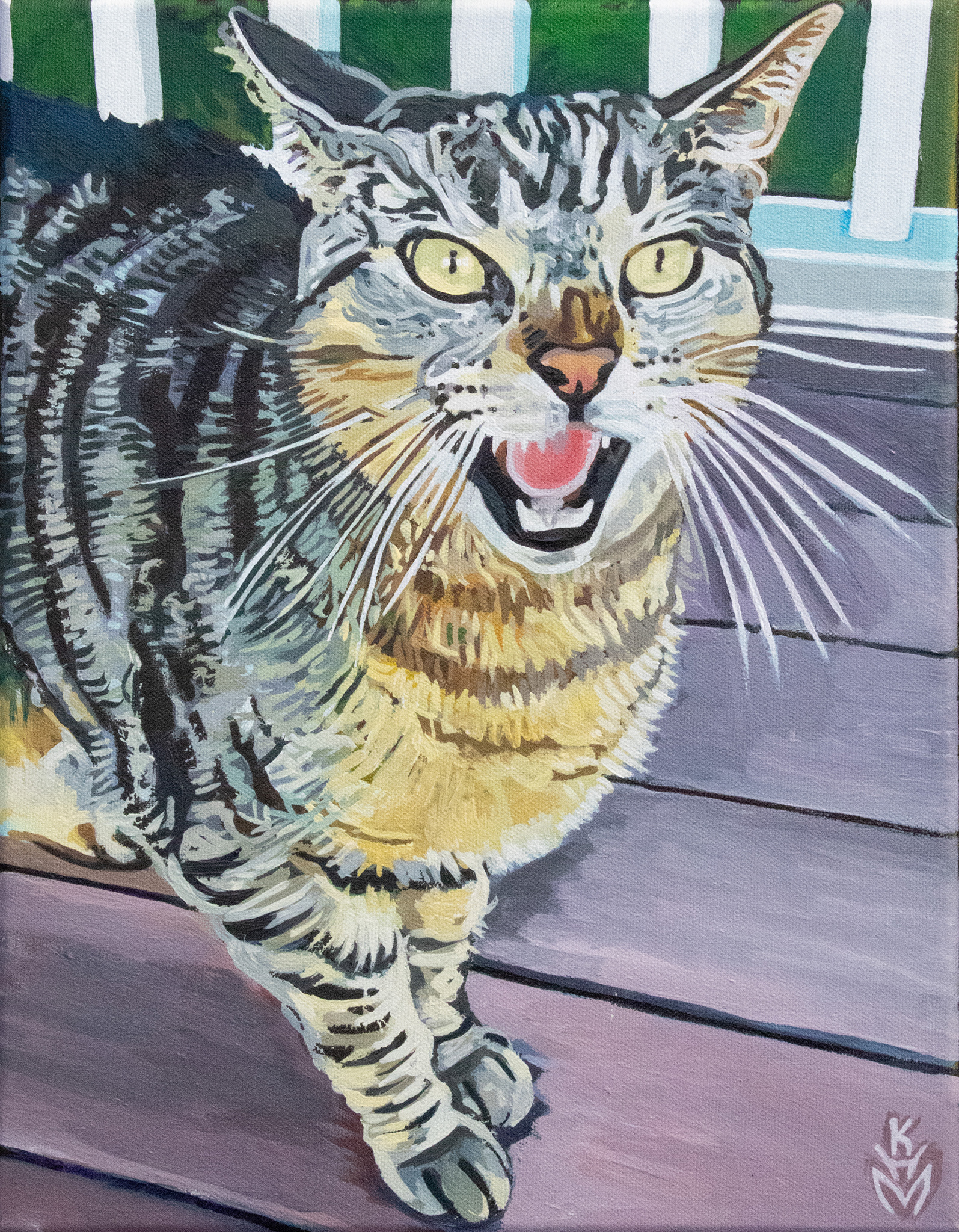 Sam, 2024 11x14x.75" Spray paint & Acrylic on canvas