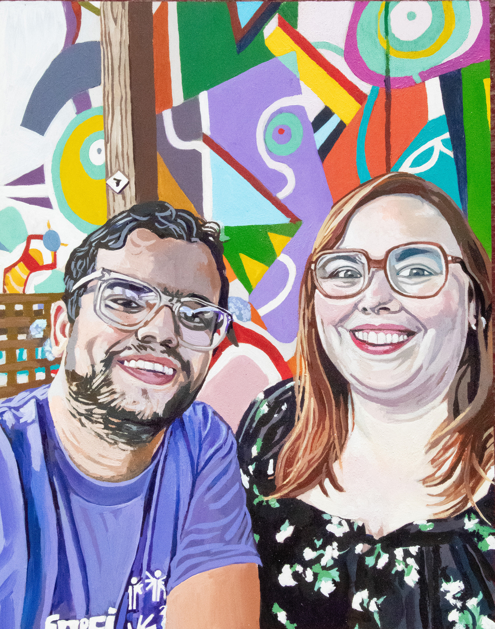 Agni & Megan, 11-23-24 14x18x1" Acrylic on Wood