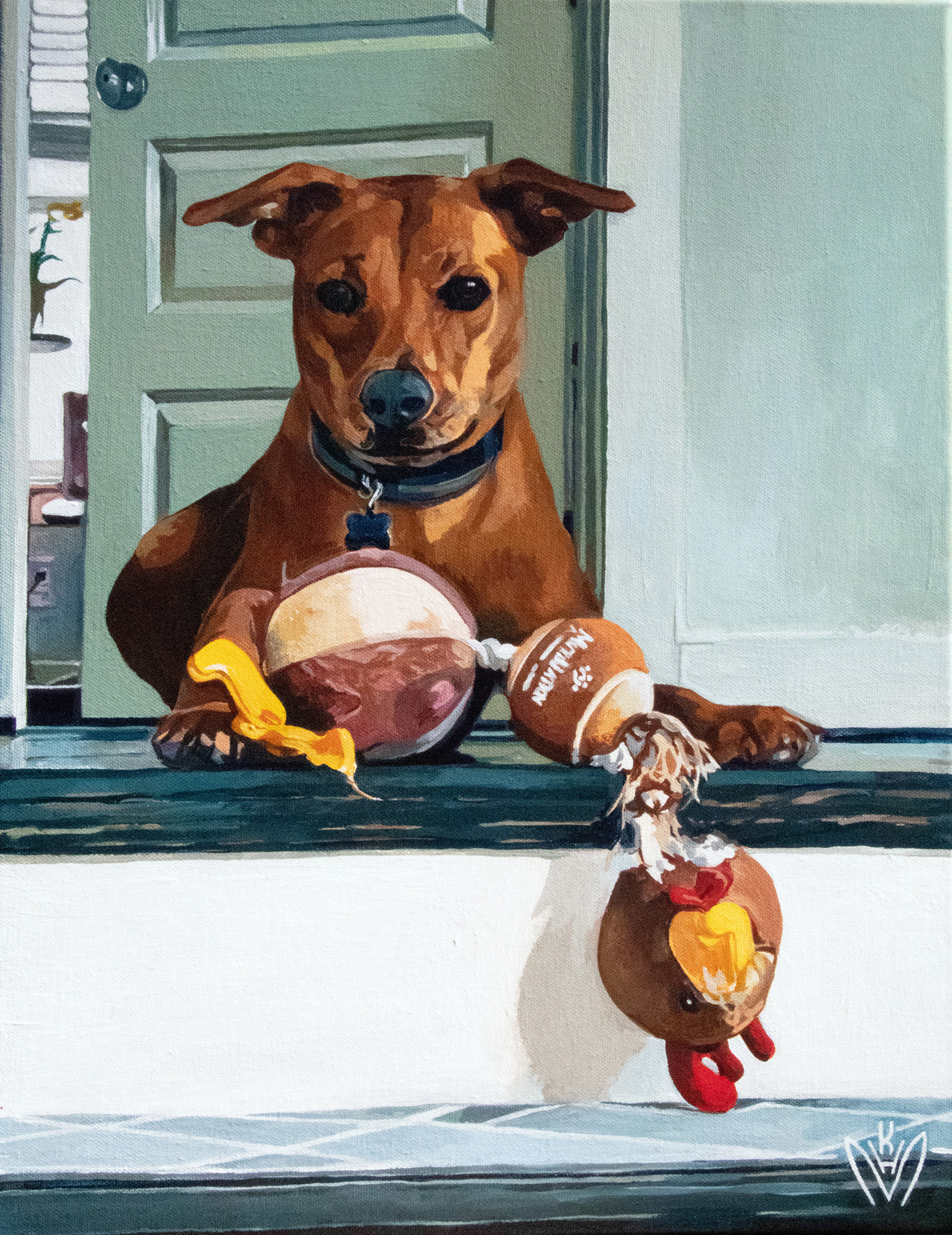 Riley, November 2024 Acrylic on Canvas 14x18x.75"