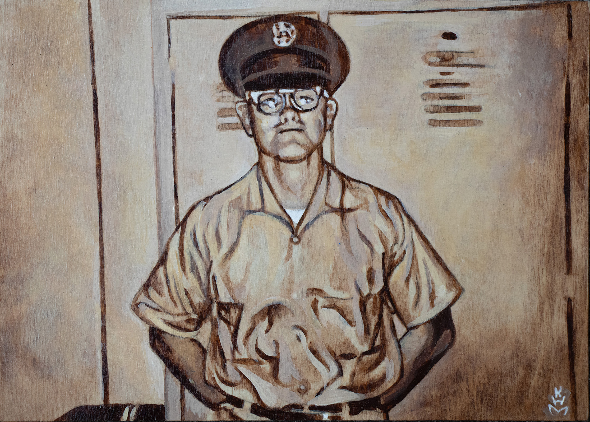 Tim Messenger, 7x5x.75" Acrylic on wood June 2023