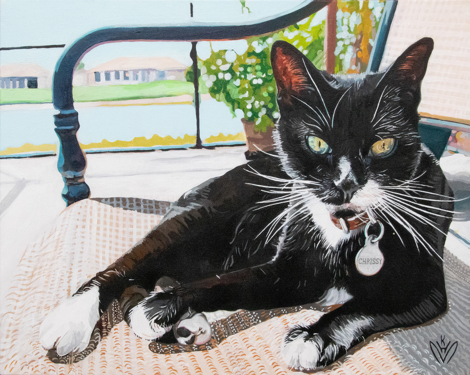 Chrissy, July-September 2024 16x20x.75" Spray paint & Acrylic on canvas