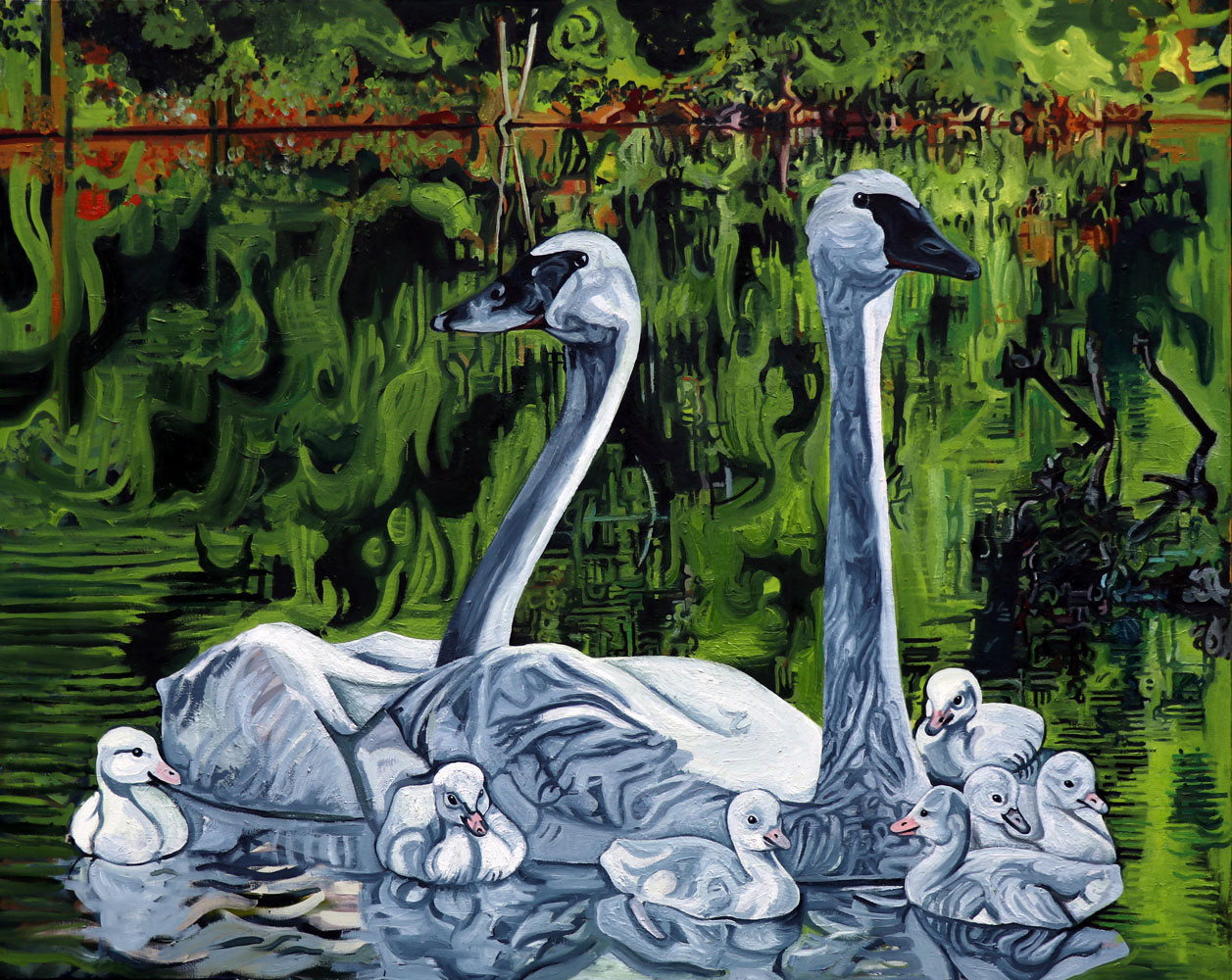 Trumpeter Swans, Oil, 60x48x2"
