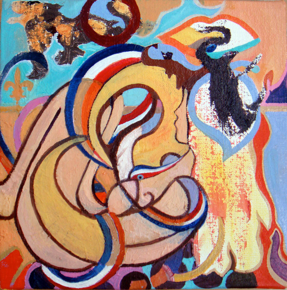 Ma vie en France, 8x8x.75" 