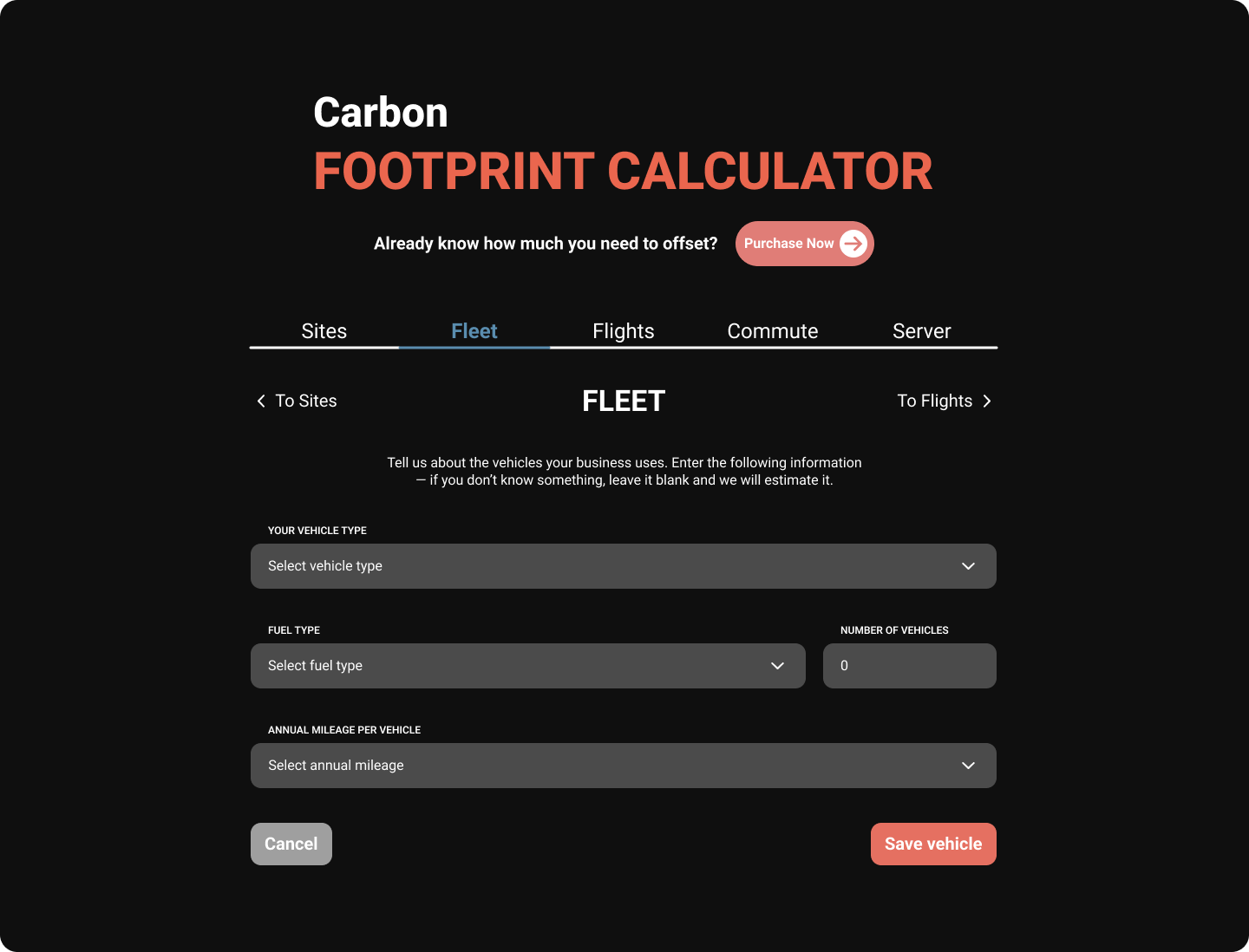 Carbon Footprint Calculator - Fleet