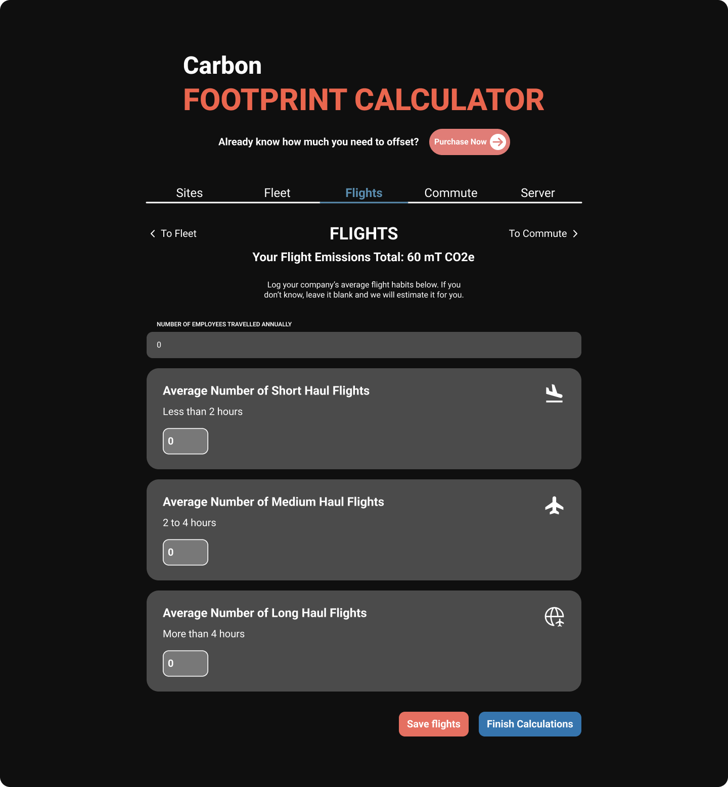 Carbon Footprint Calculator - Flights