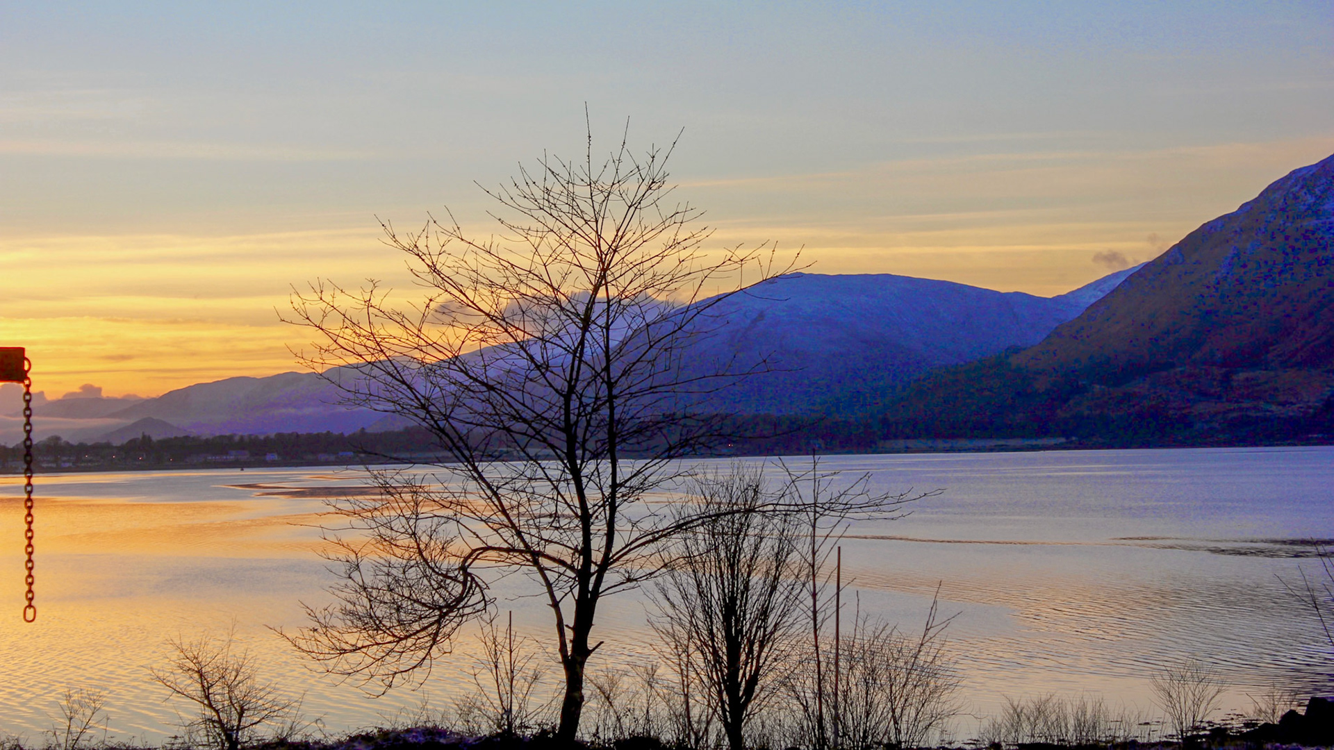 Sun setting over Ballachulish