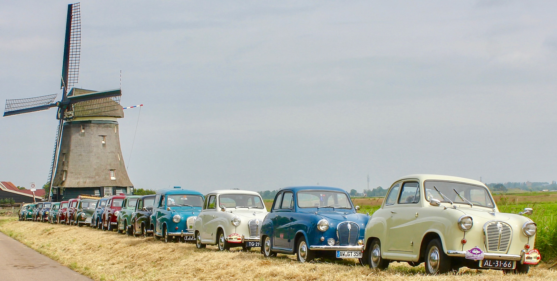 Austin A30-A35 Owners Club at Tweede Broekermolen in The Netherlands