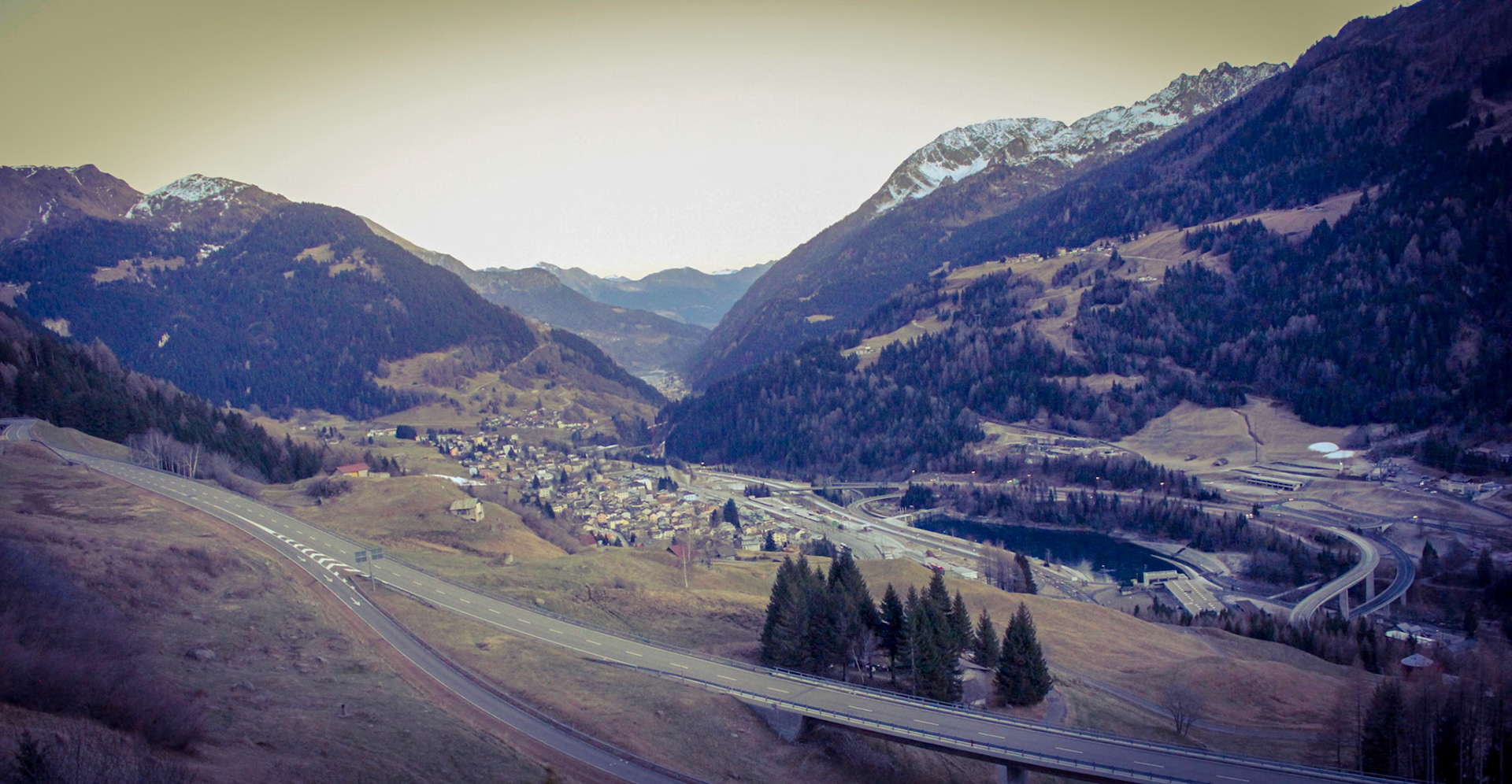 The amazing view of Airolo while approaching the Gotthard Pass.