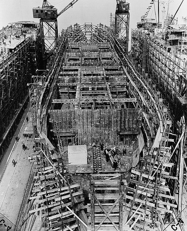 Day 6 Bulkheads and girders below the second deck are in place