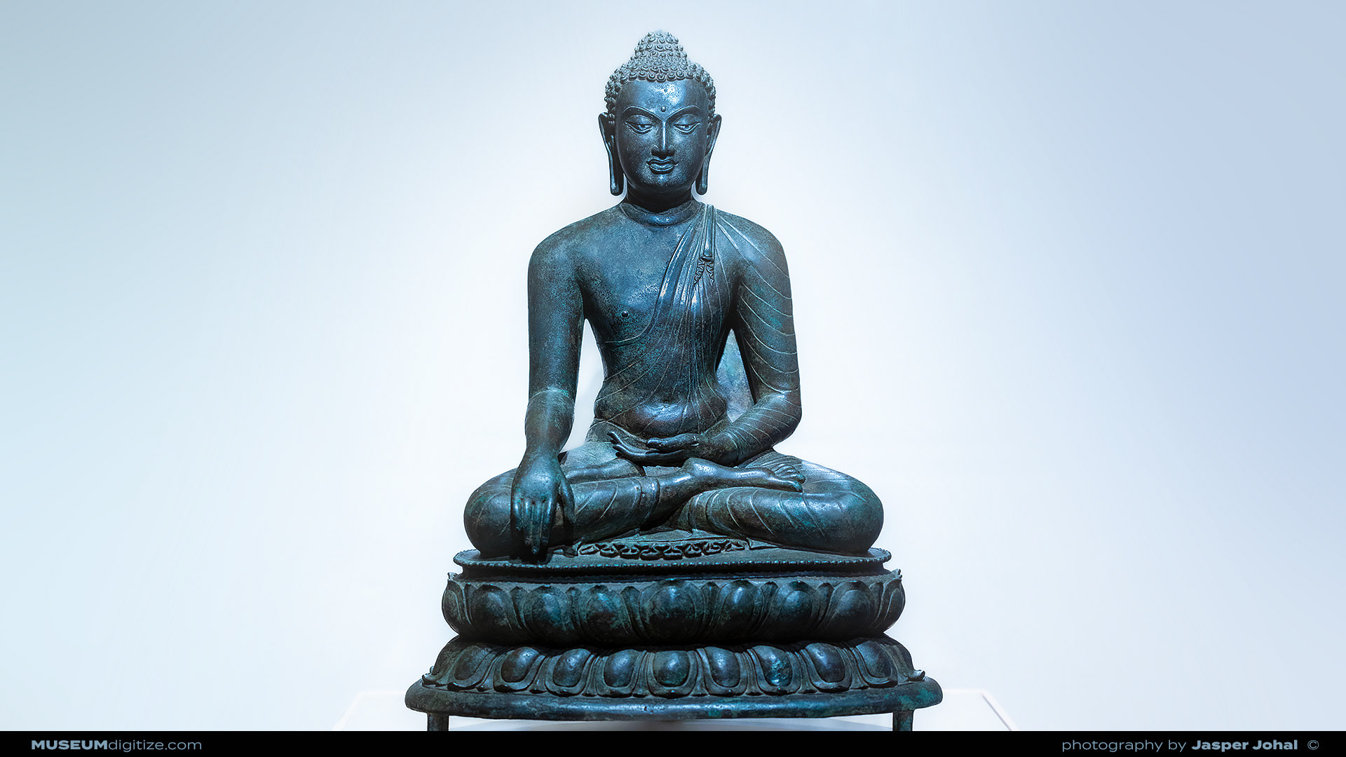 Buddha calling earth to witness, India, Pala dynasty, 10th–11th century, Bronze with silver inlay