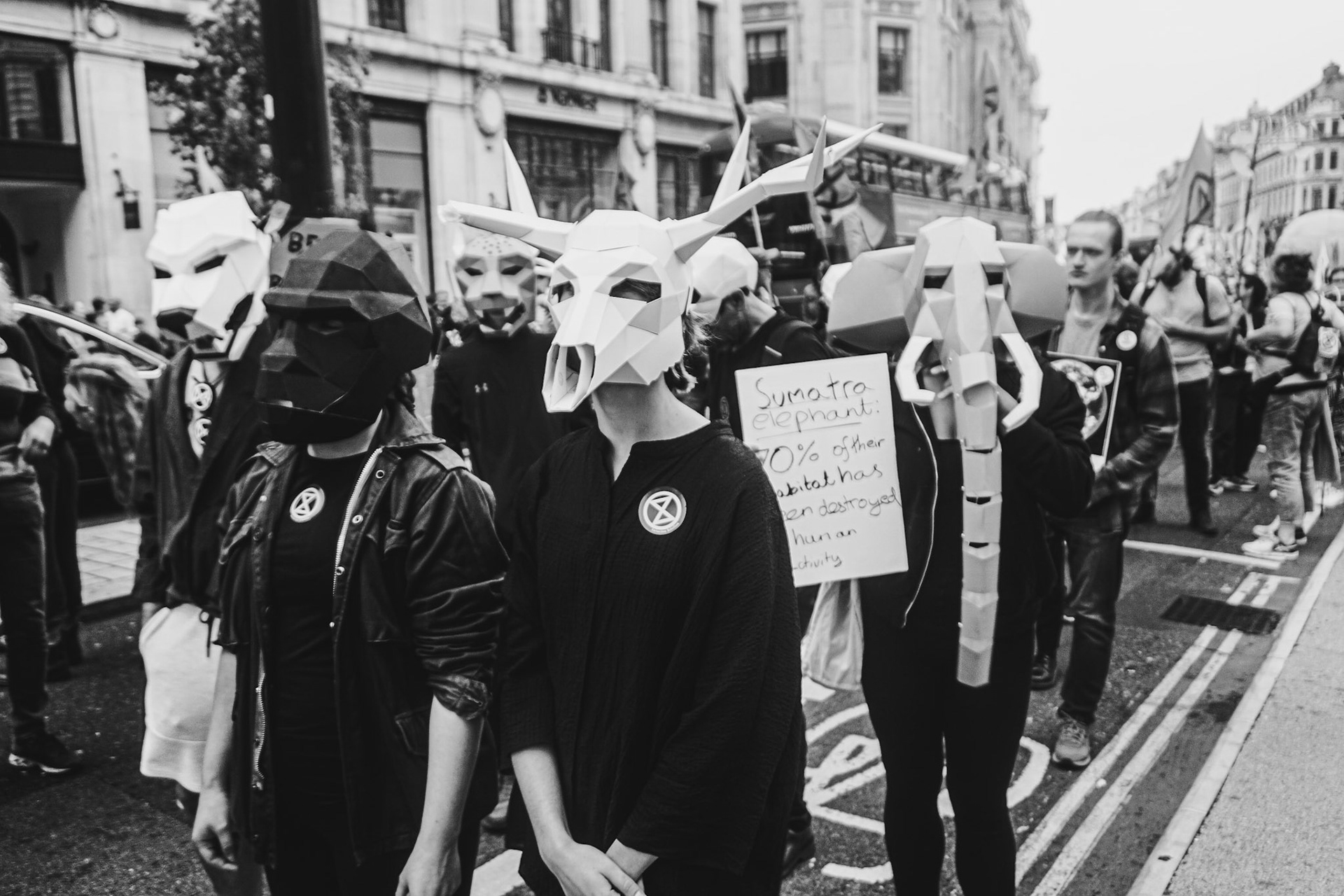 Animal Heads - Extinction Rebellion (XR) Protest, London, UK - 2021