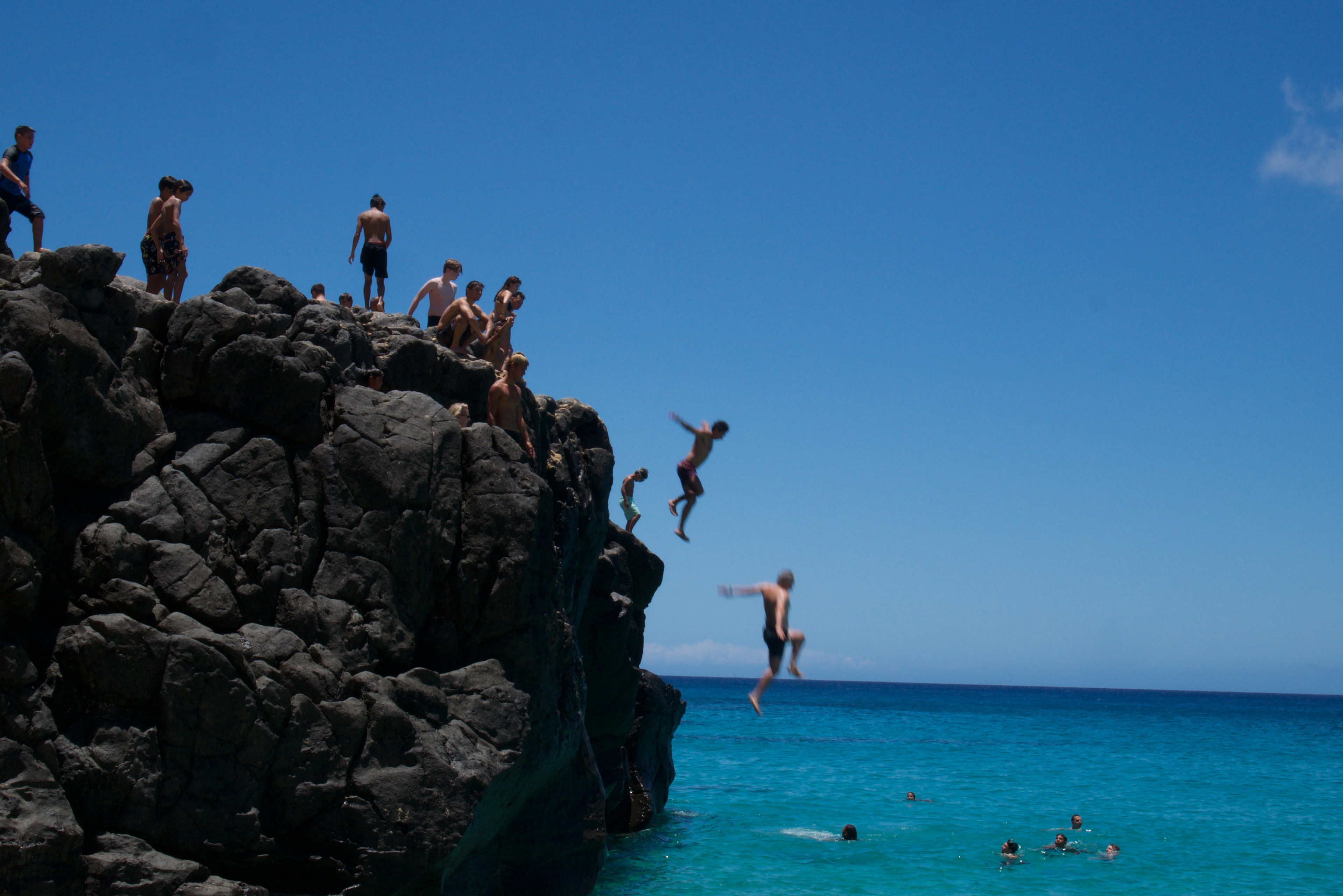 I can see people jumping.