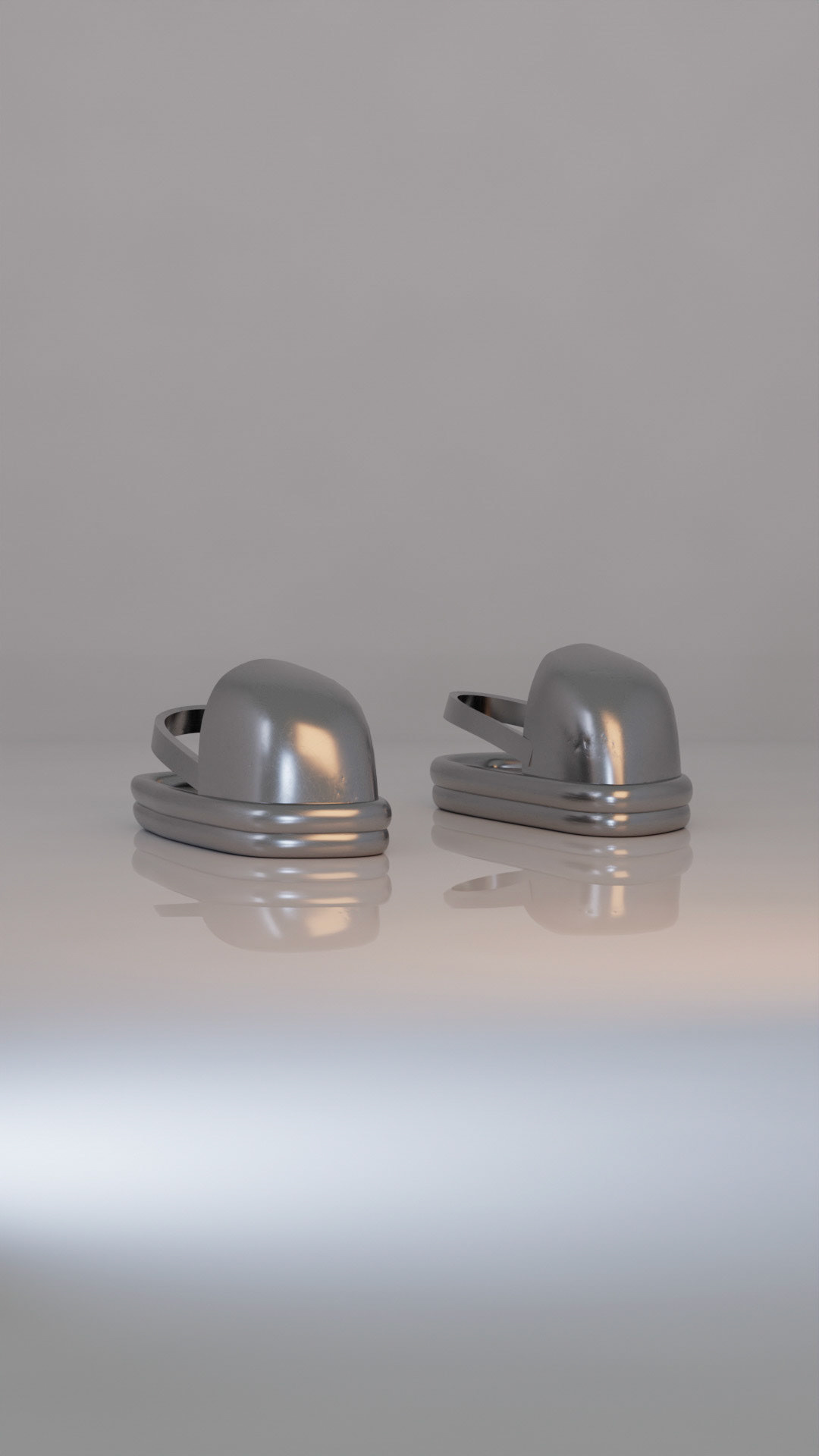 Chrome Duck Shoe 3/4 View
