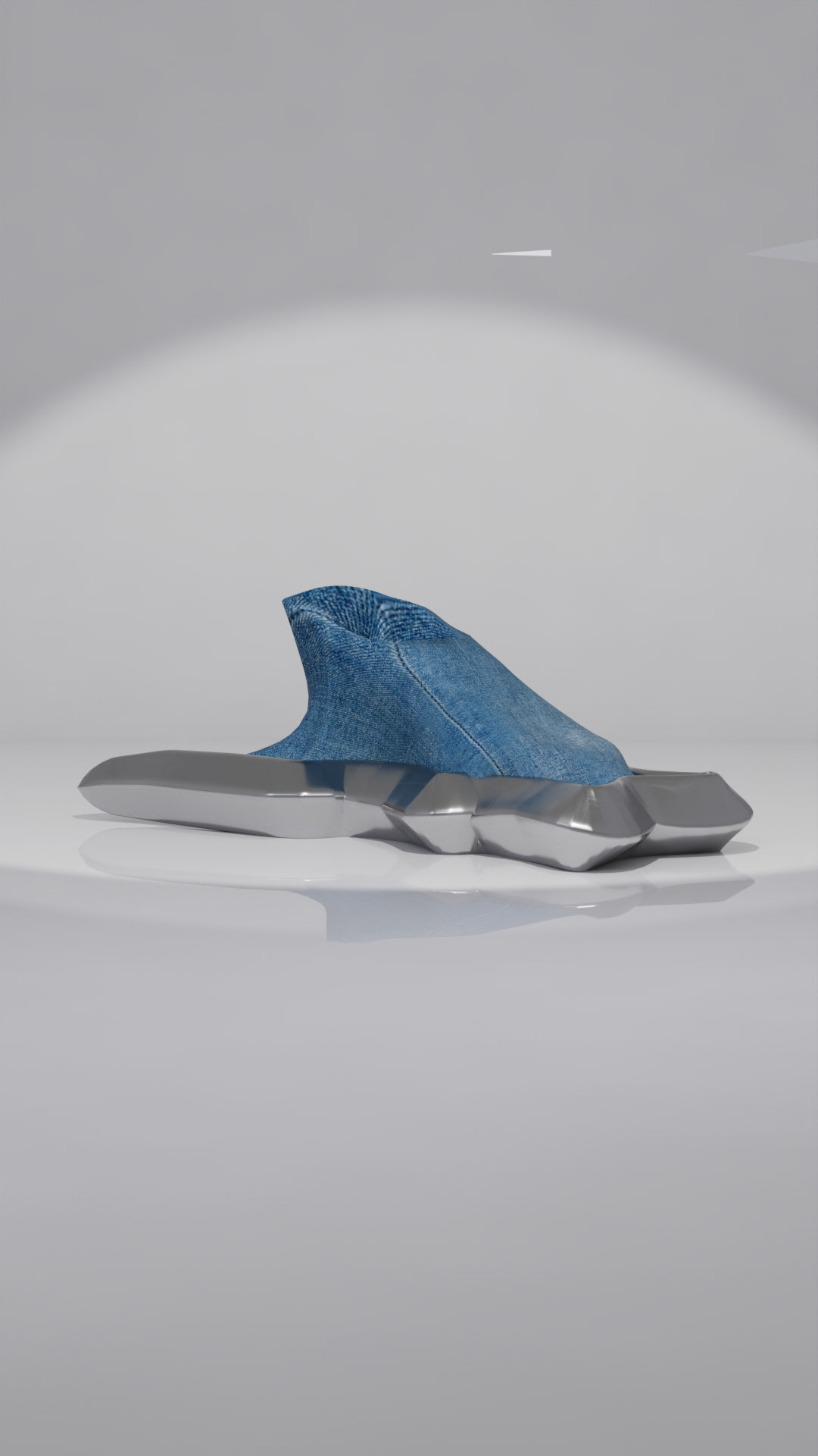 Denim w/ Chrome Bottom Vulture Shoe 3/4 View