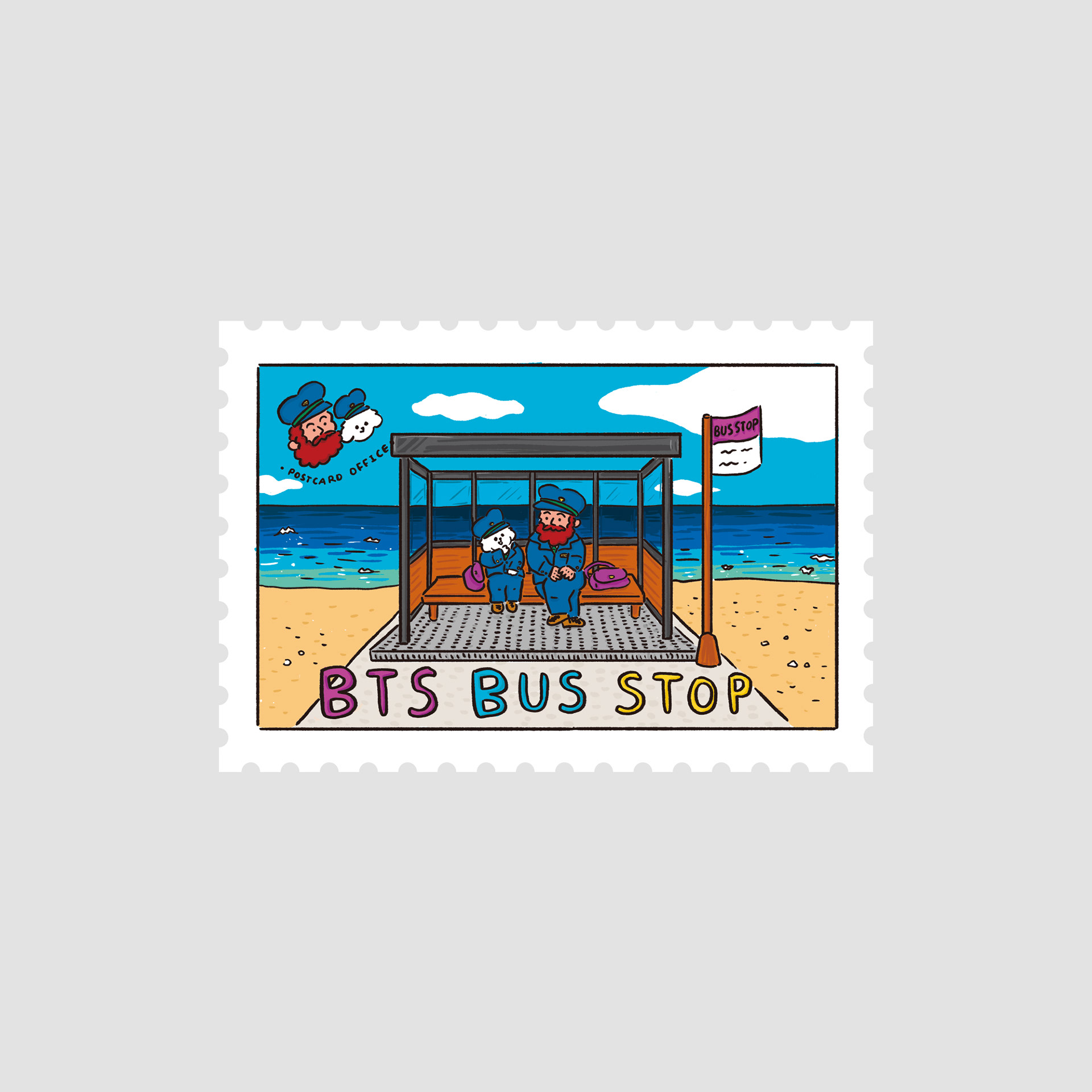 BTS Bus Stop Stamp Magnet