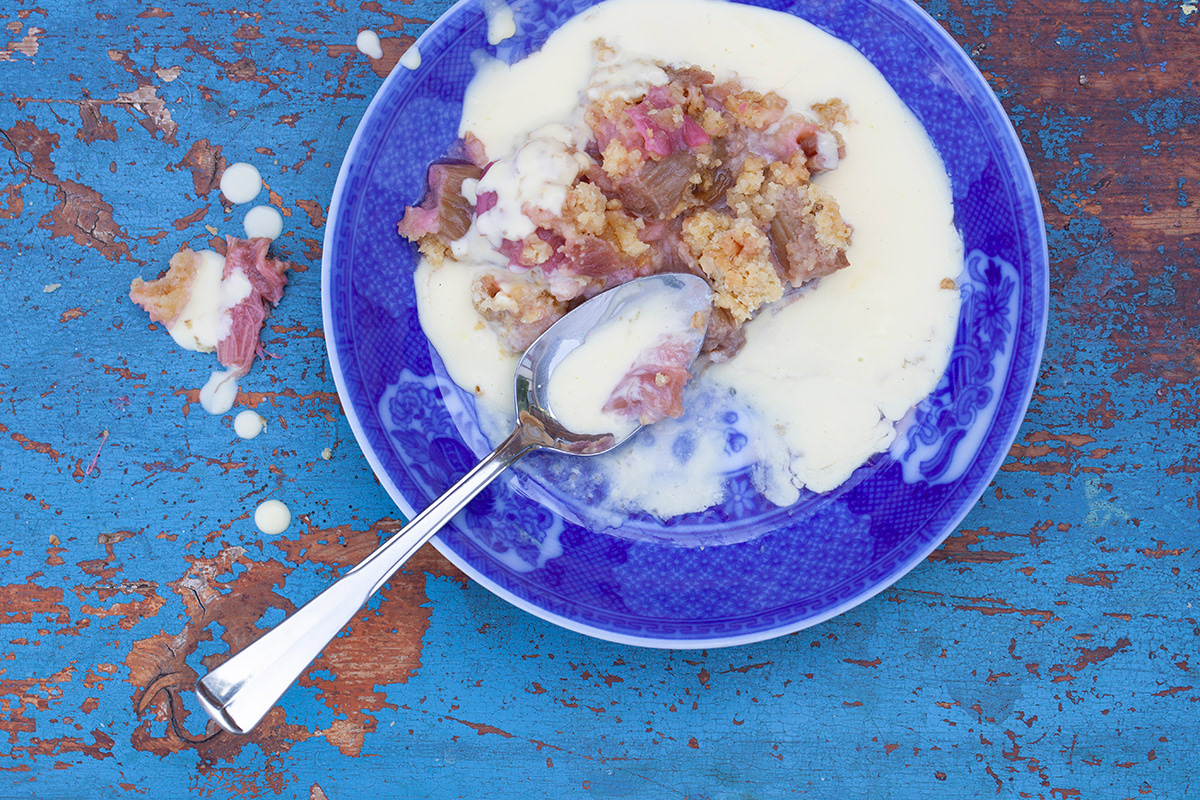 Just Food 50 | Rhubarb Crumble with Custard